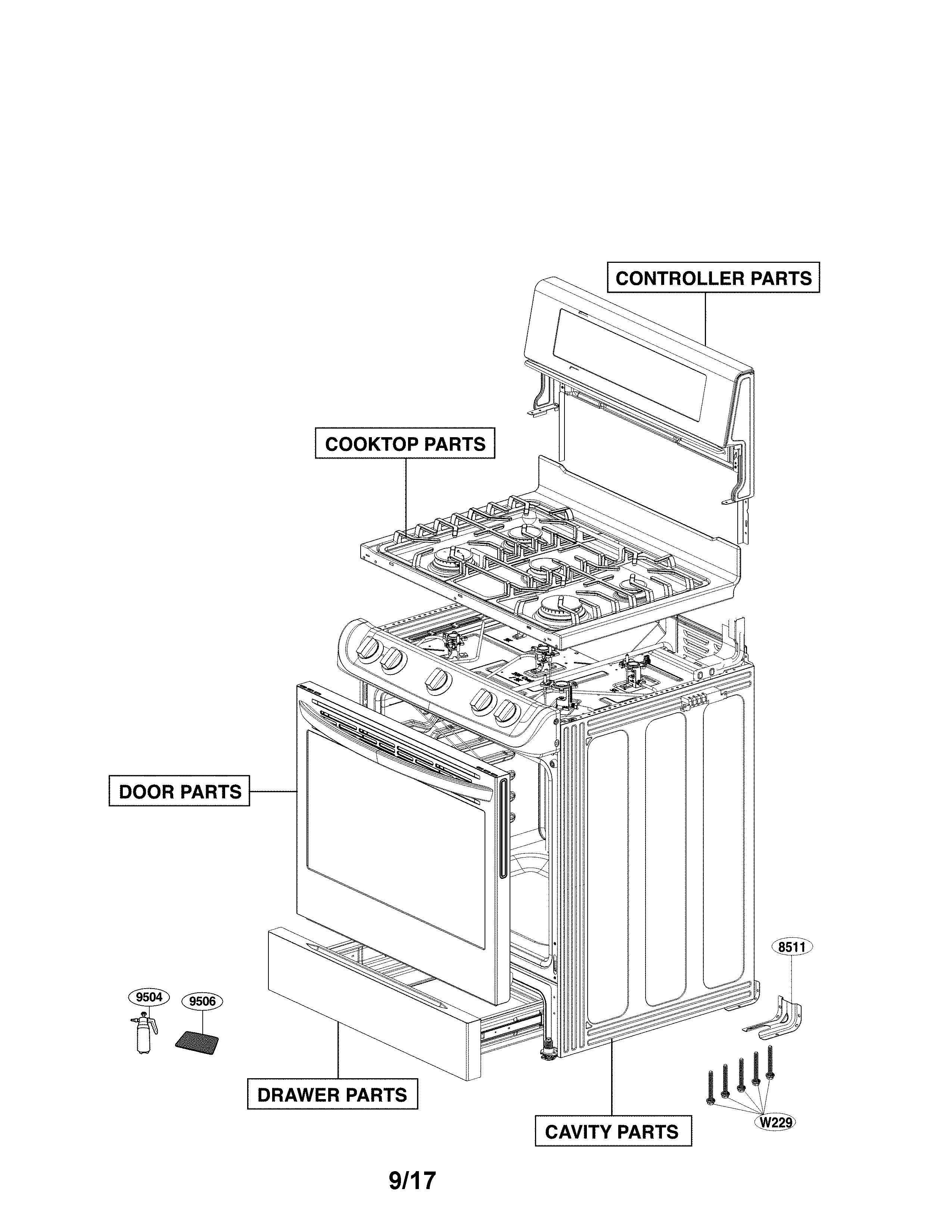 LG LRG4111ST/00 accessory parts diagram