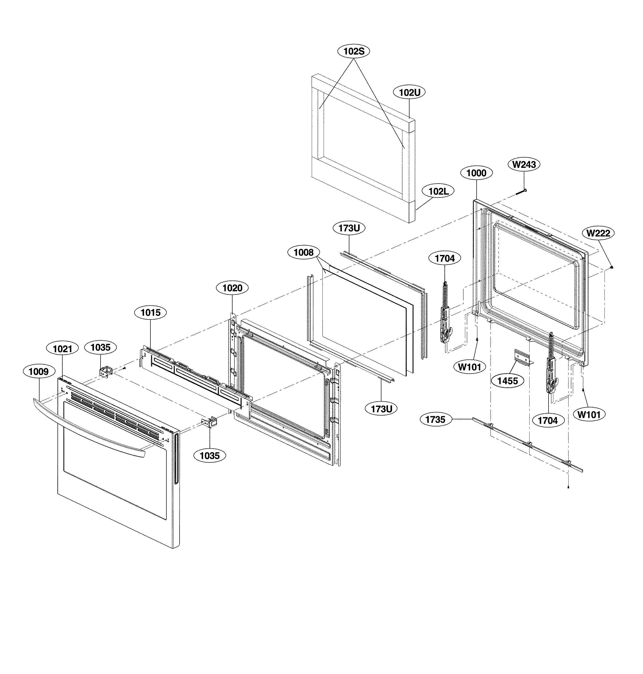 LG LRG4111ST/00 door parts diagram