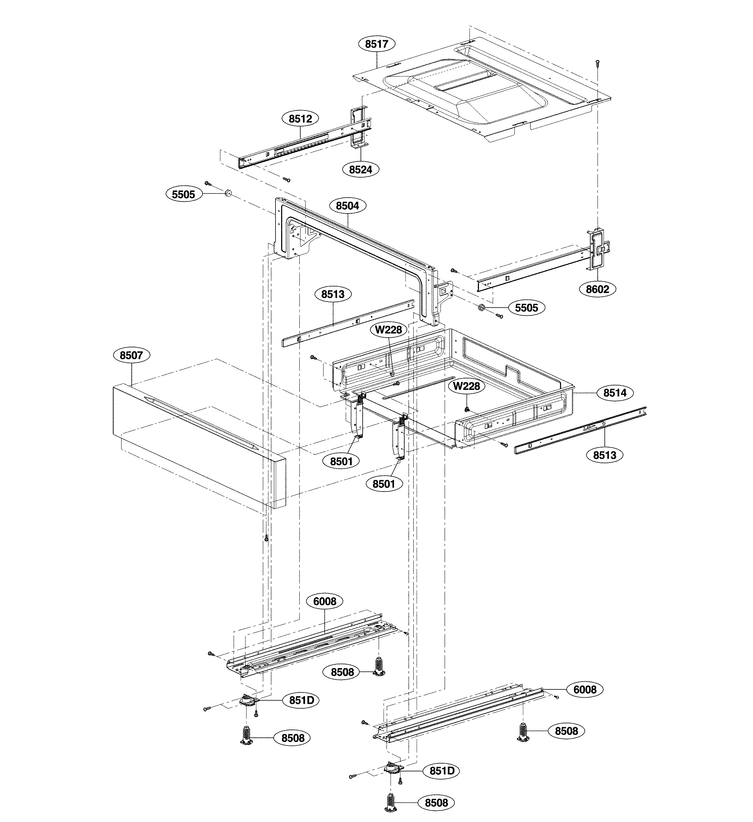 LG LRG4111ST/00 drawer parts diagram