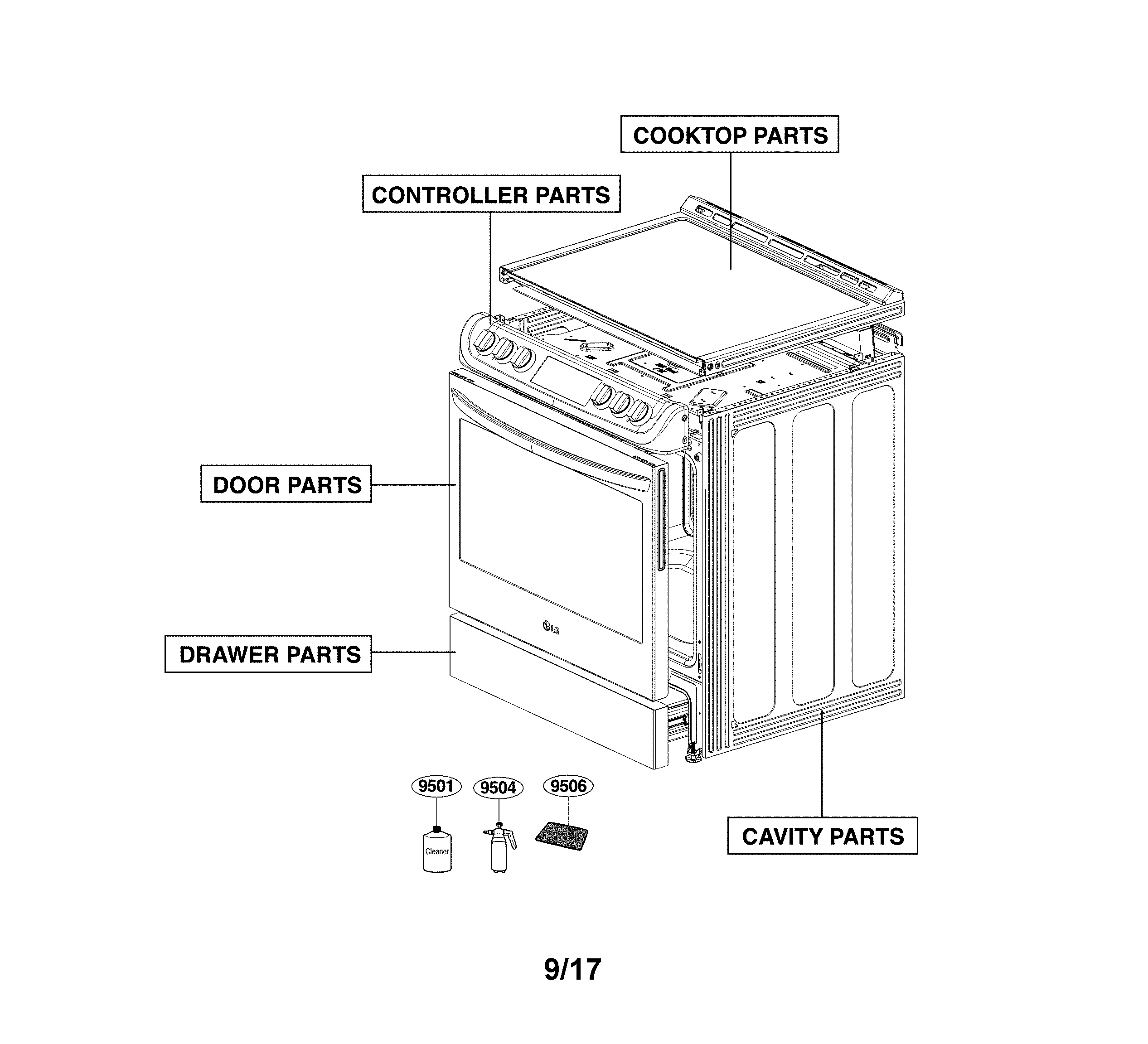 LG LSE4611ST/00 accessory parts diagram