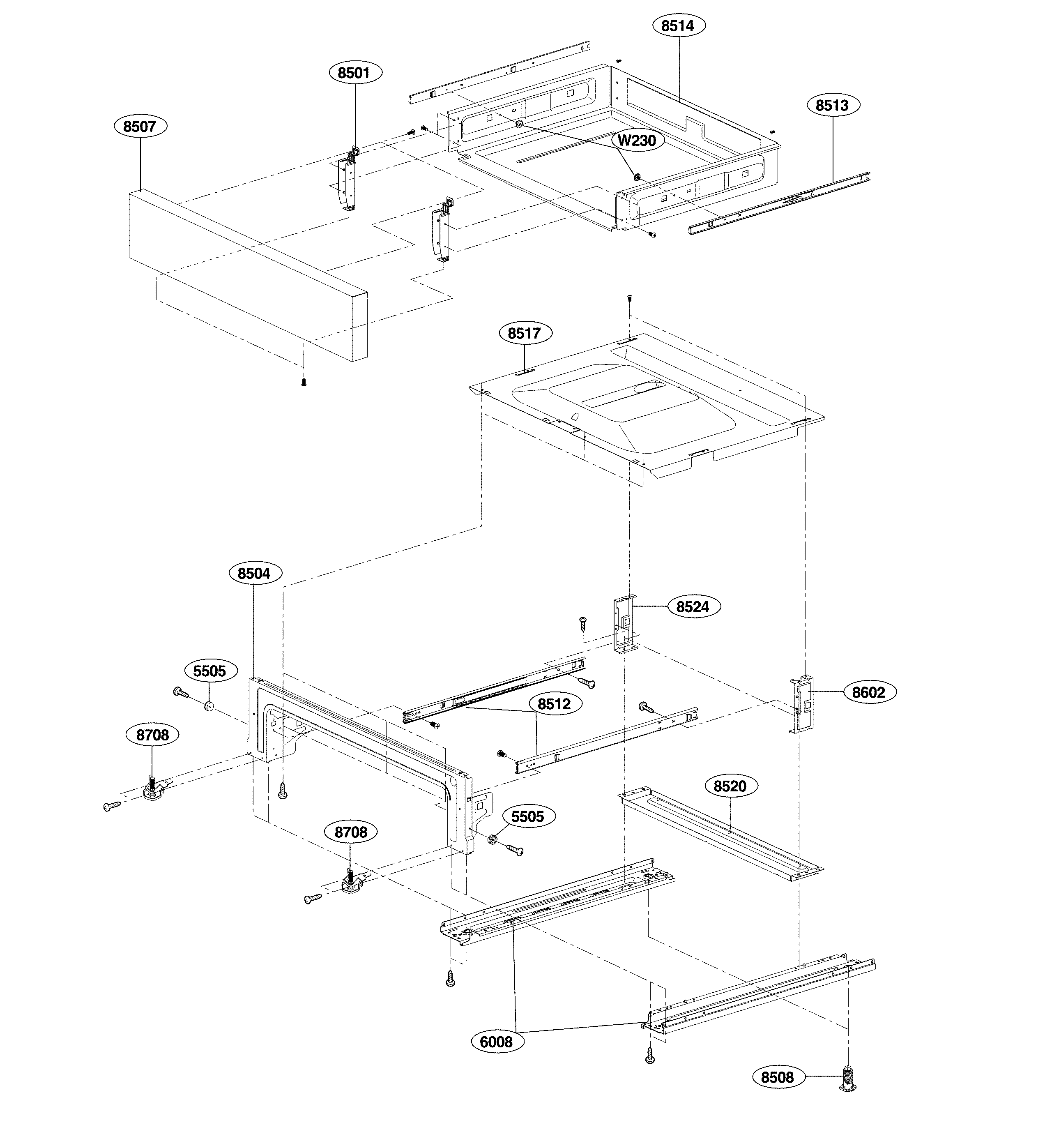 LG LSE4611ST/00 drawer parts diagram