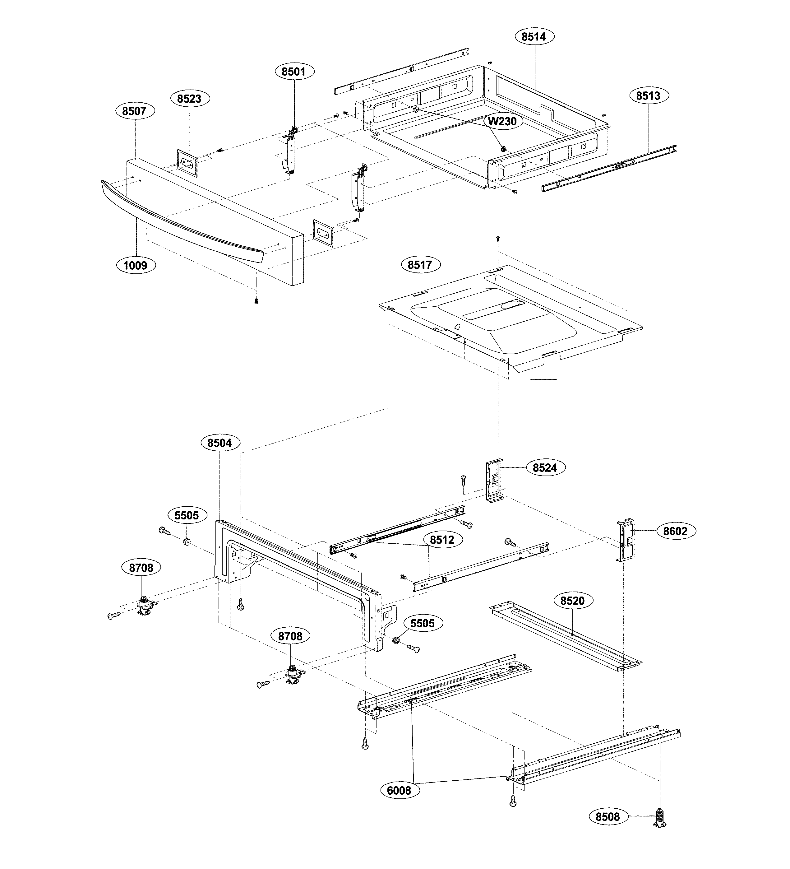 LG LSG4513BD/00 drawer parts diagram