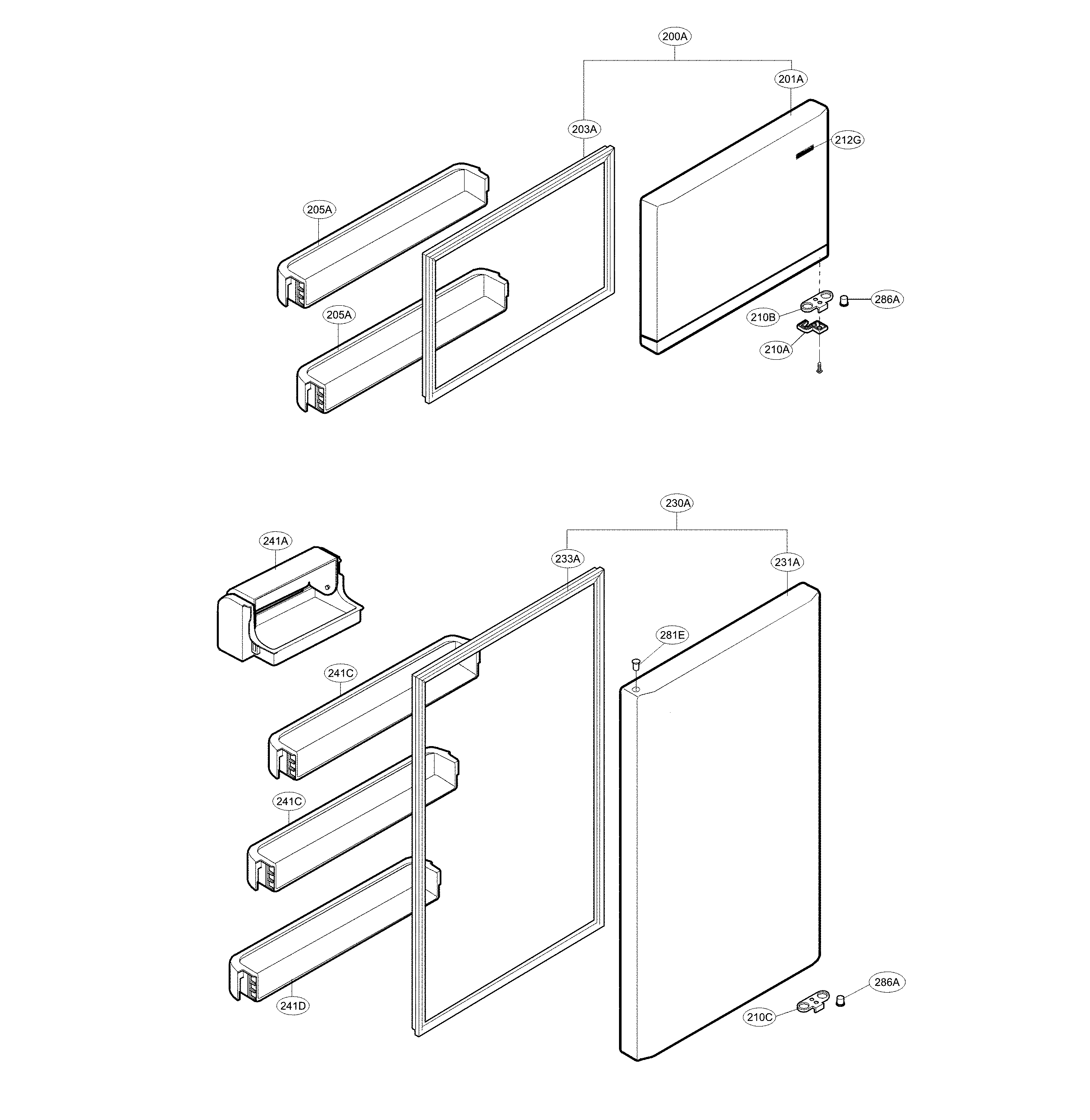 LG LTCS20220S/00 door parts diagram
