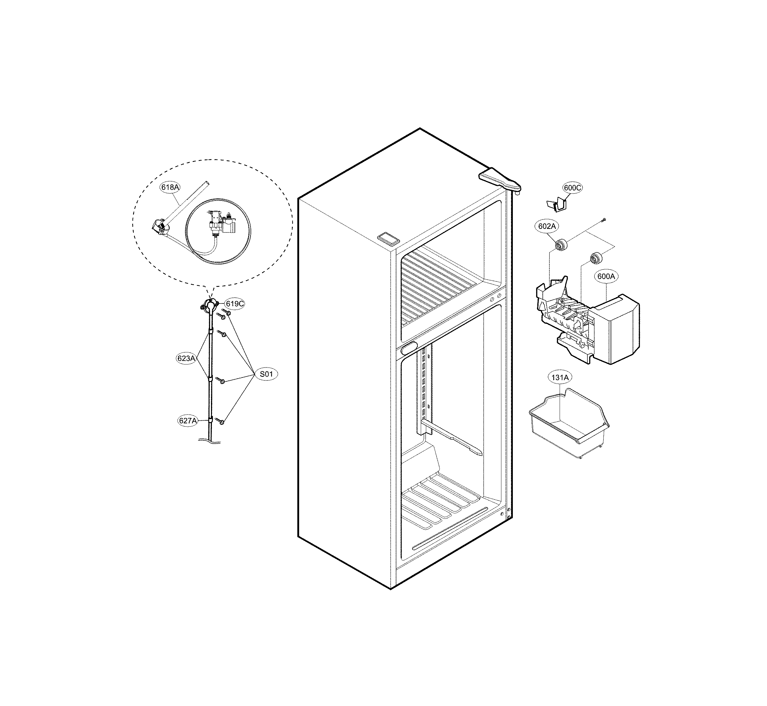 LG LTCS20220S/01 ice maker parts diagram
