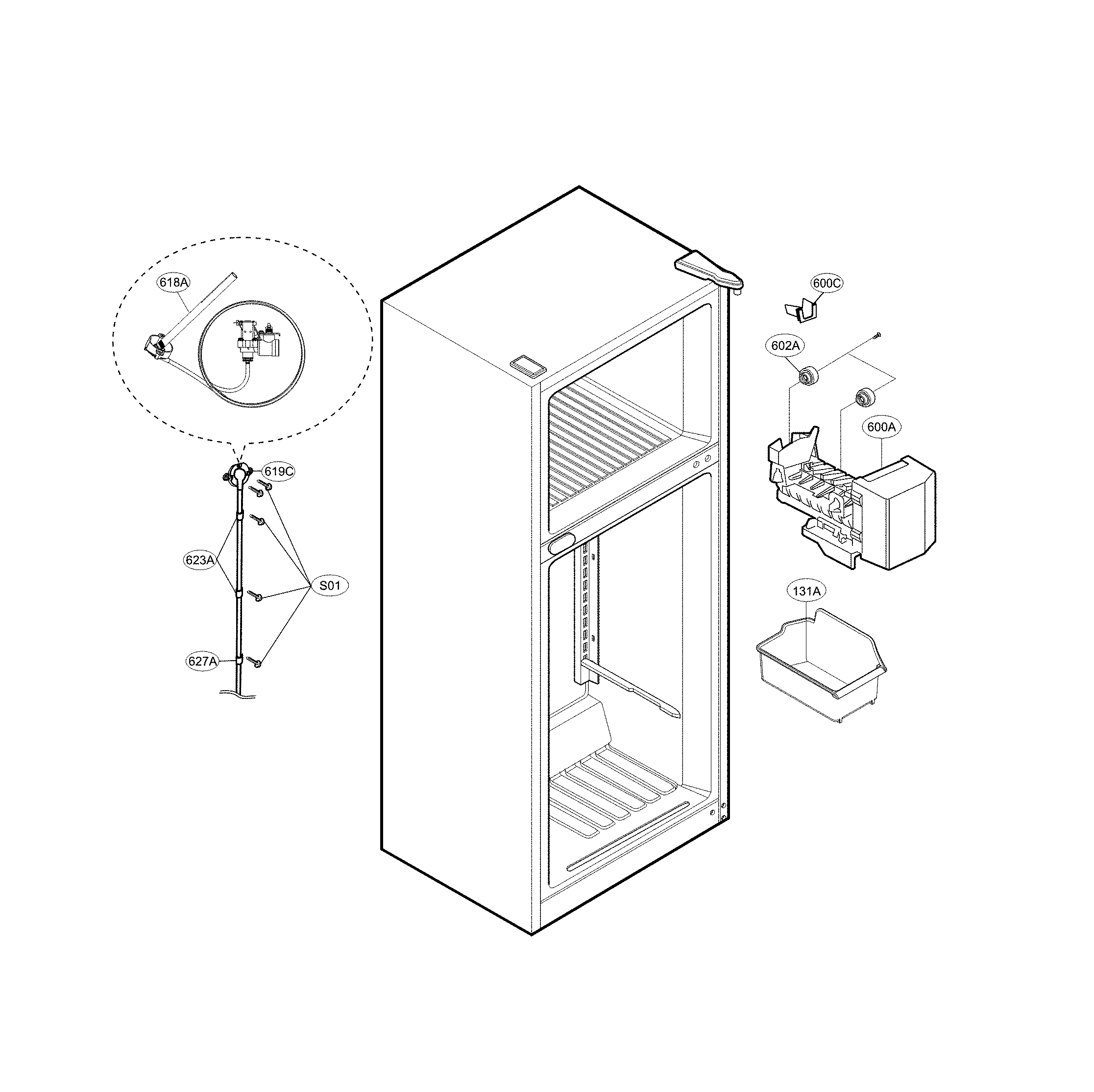 LG LTCS20220W/03 ice maker parts diagram