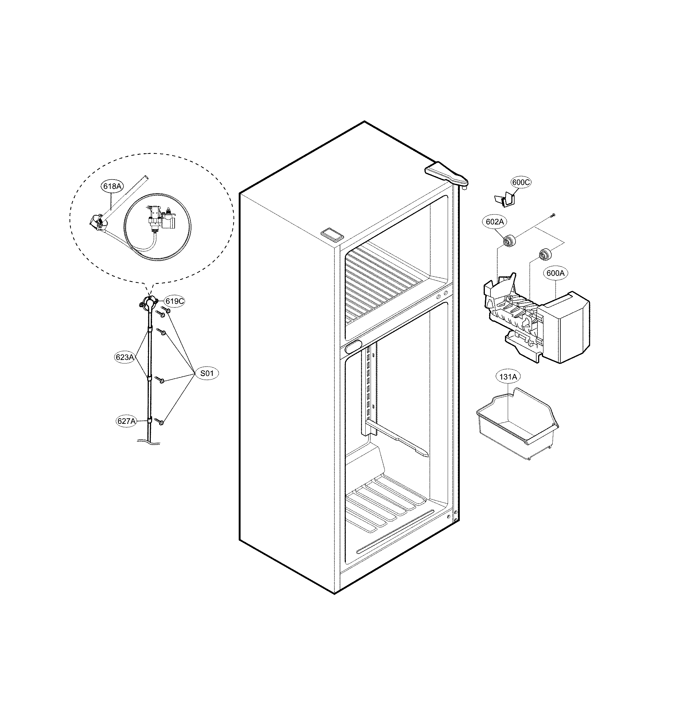 LG LTCS24223D/00 ice maker parts diagram
