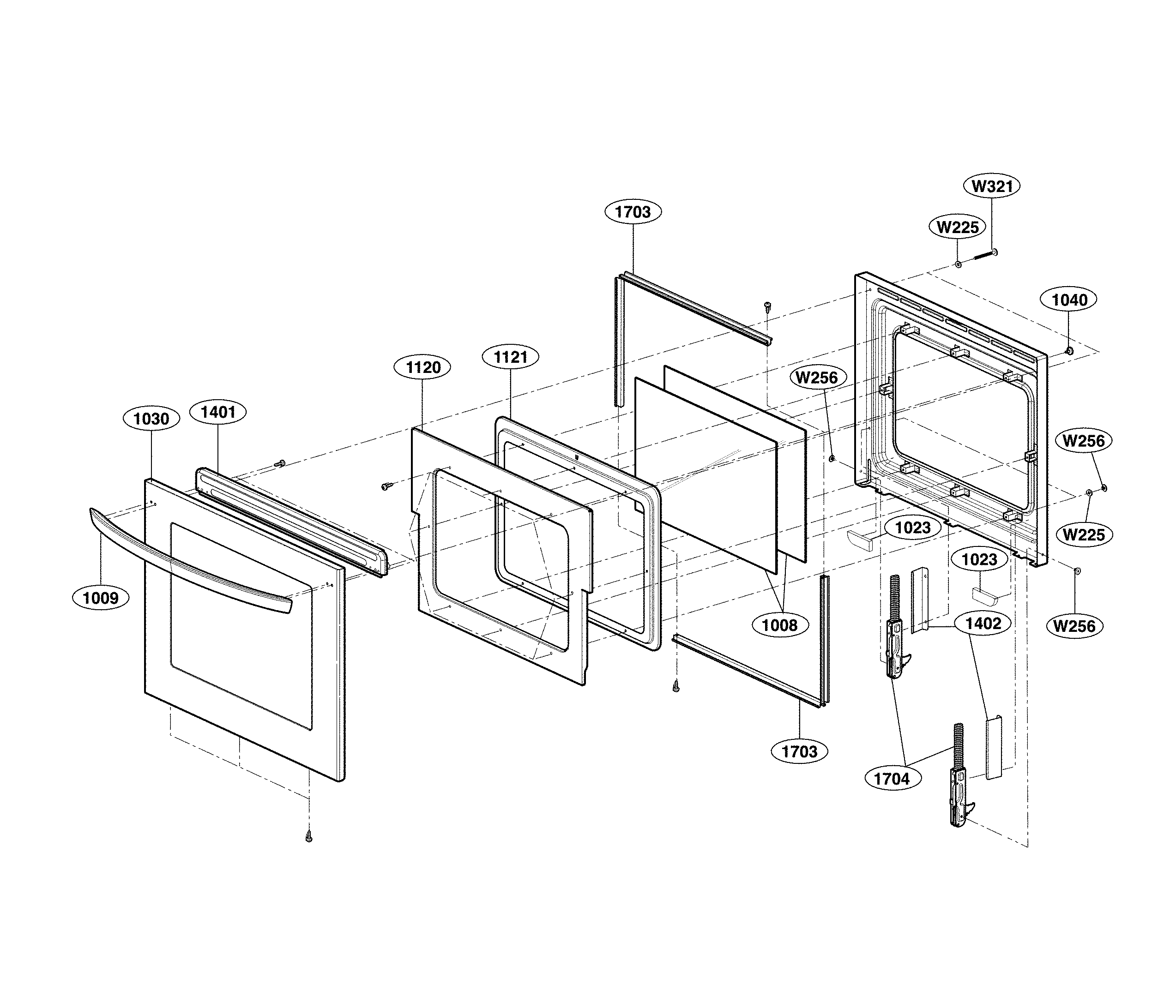 LG LWD3063ST/00 lower door parts diagram