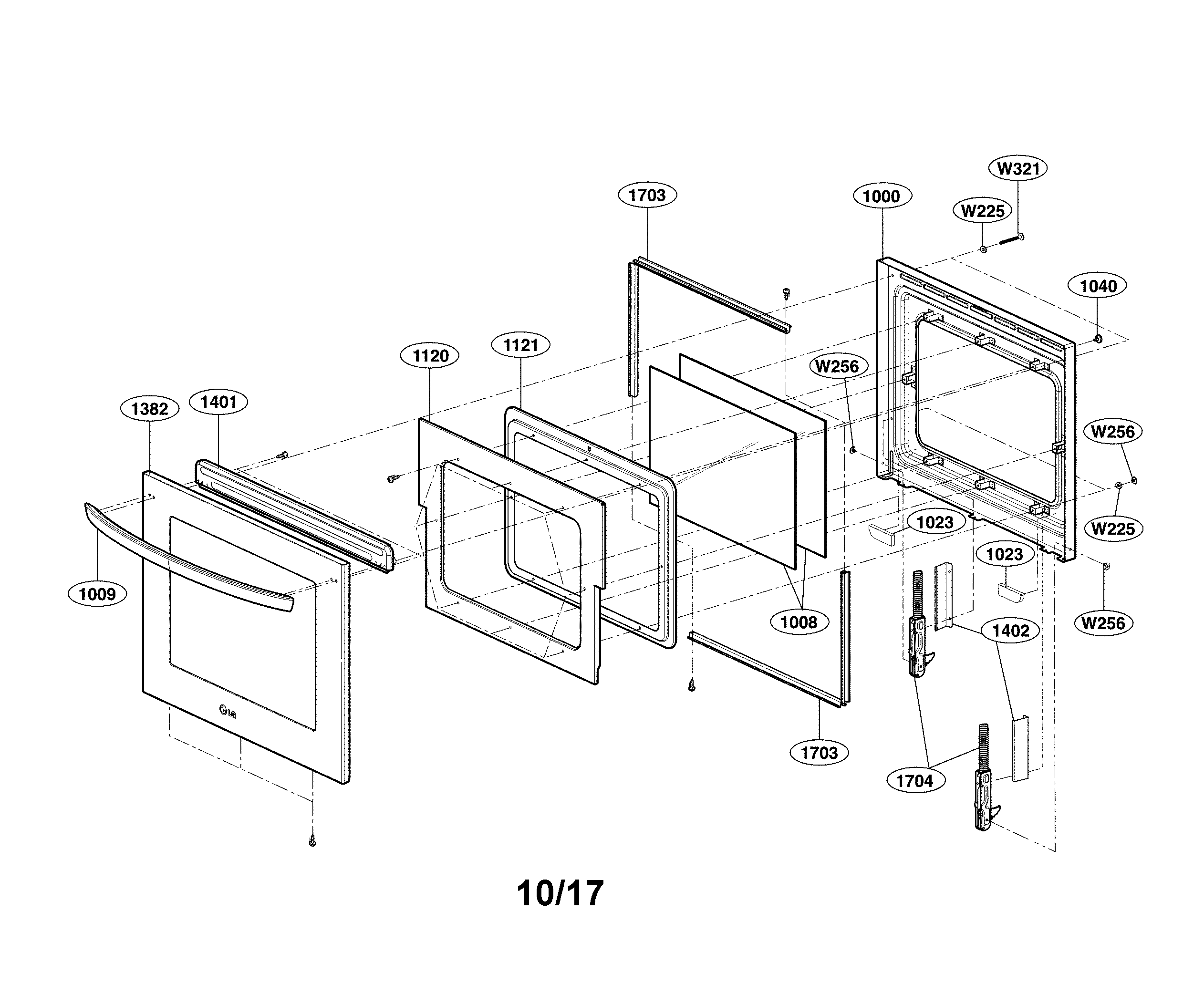 LG LWS3063ST/00 door parts diagram