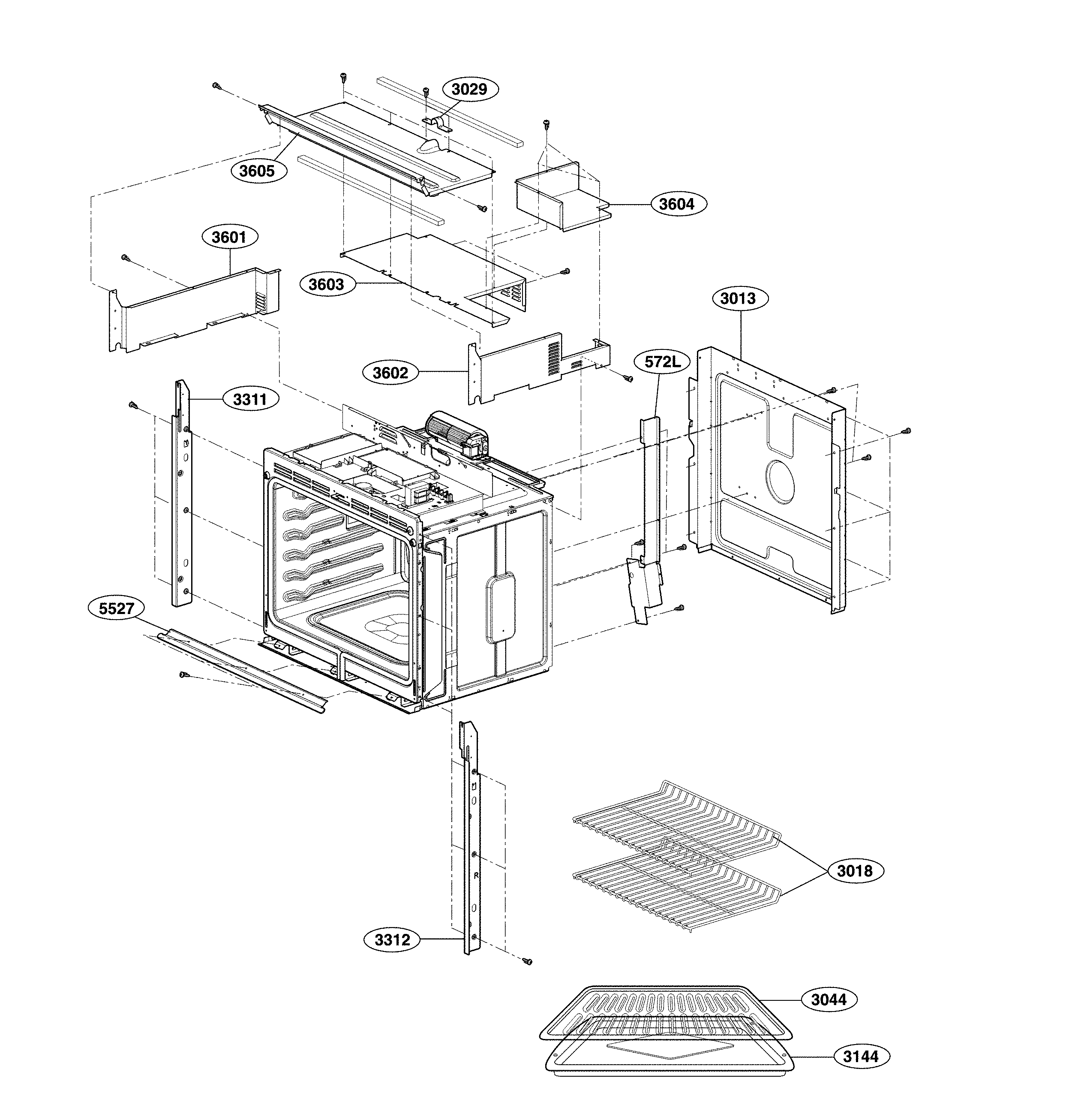 LG LWS3063ST/00 assembly parts diagram