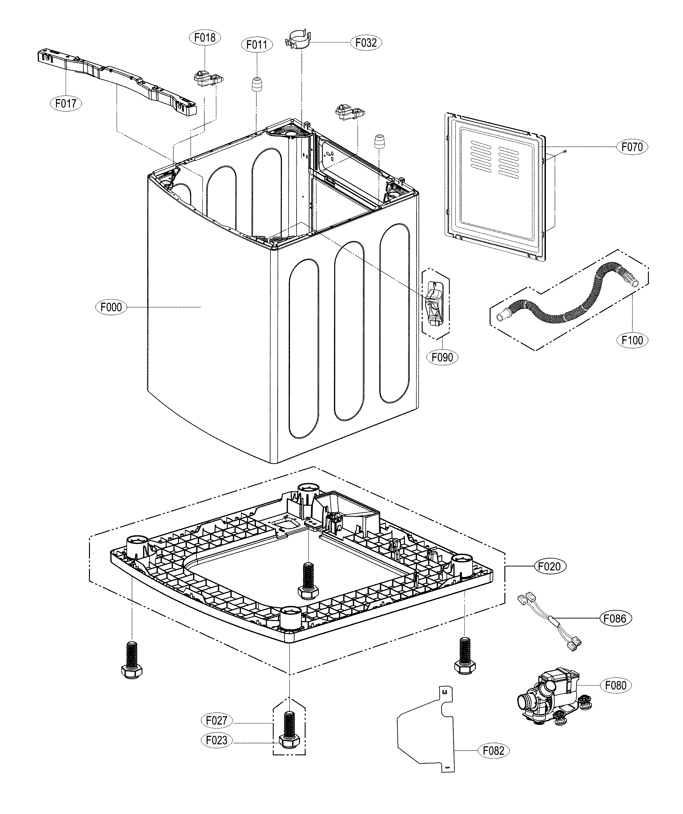 LG WT7200CW/00 case parts diagram