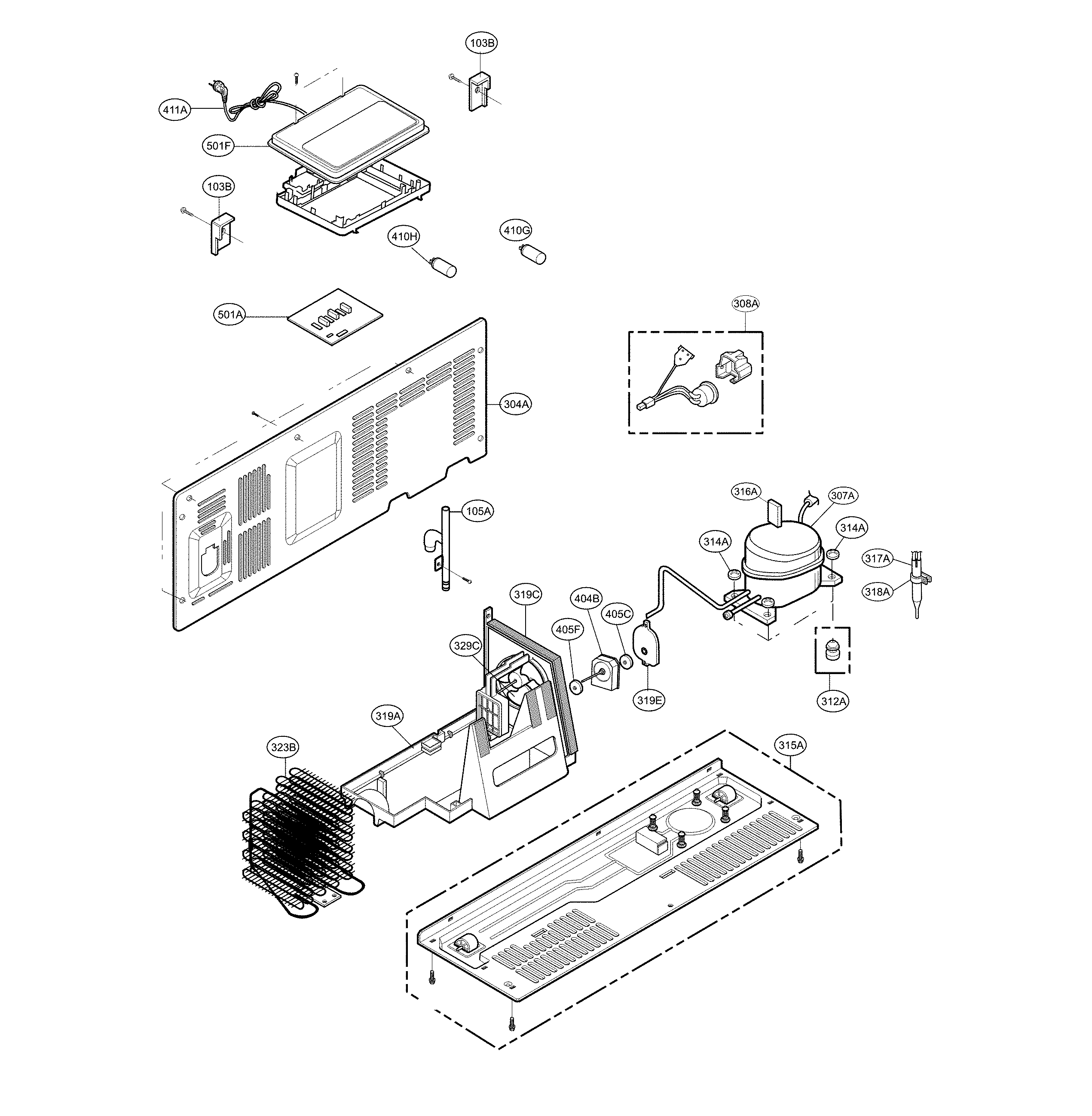 Kenmore 79551832412 machine compartment diagram