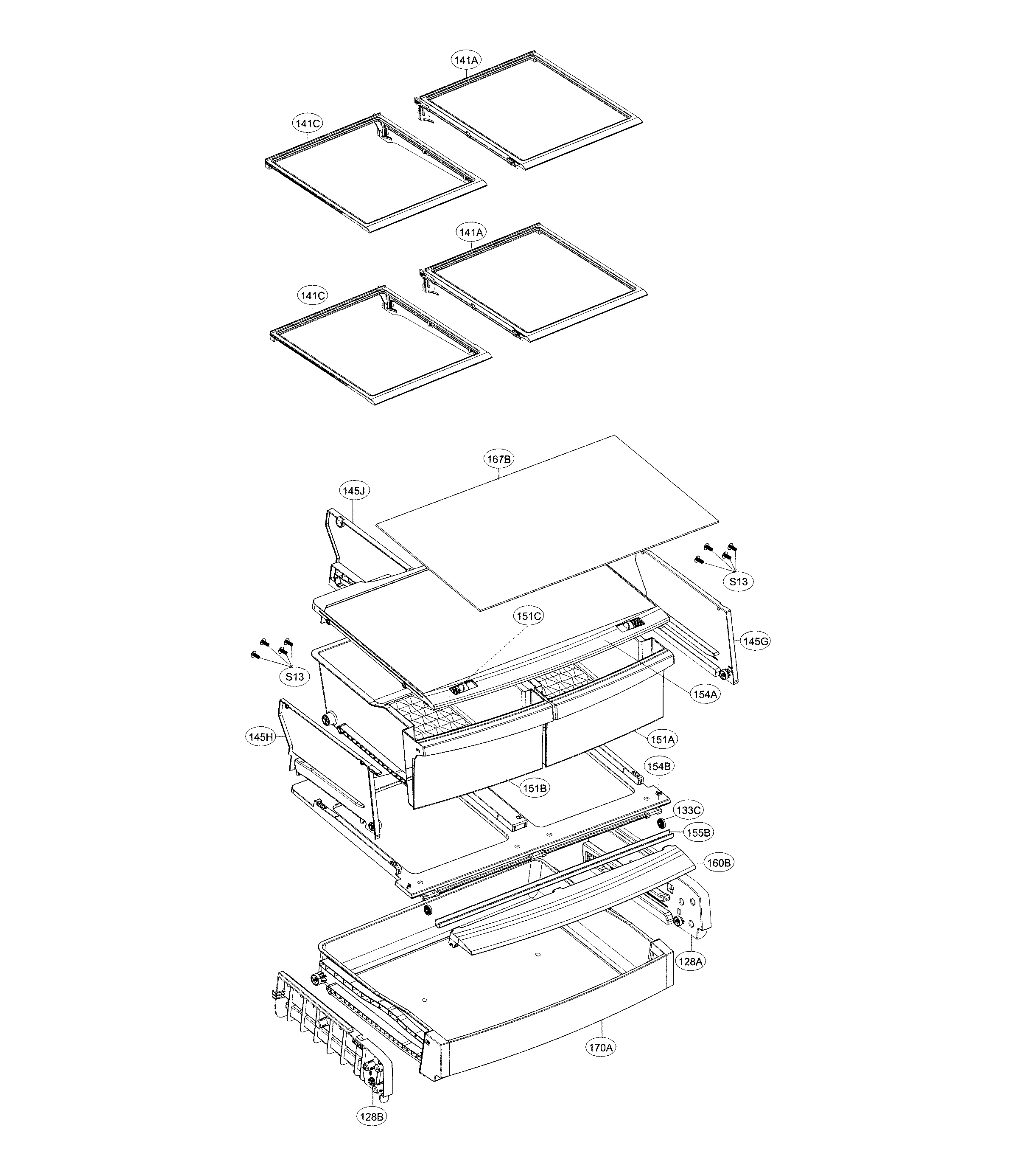 Kenmore 79571319312 refrigerator parts diagram