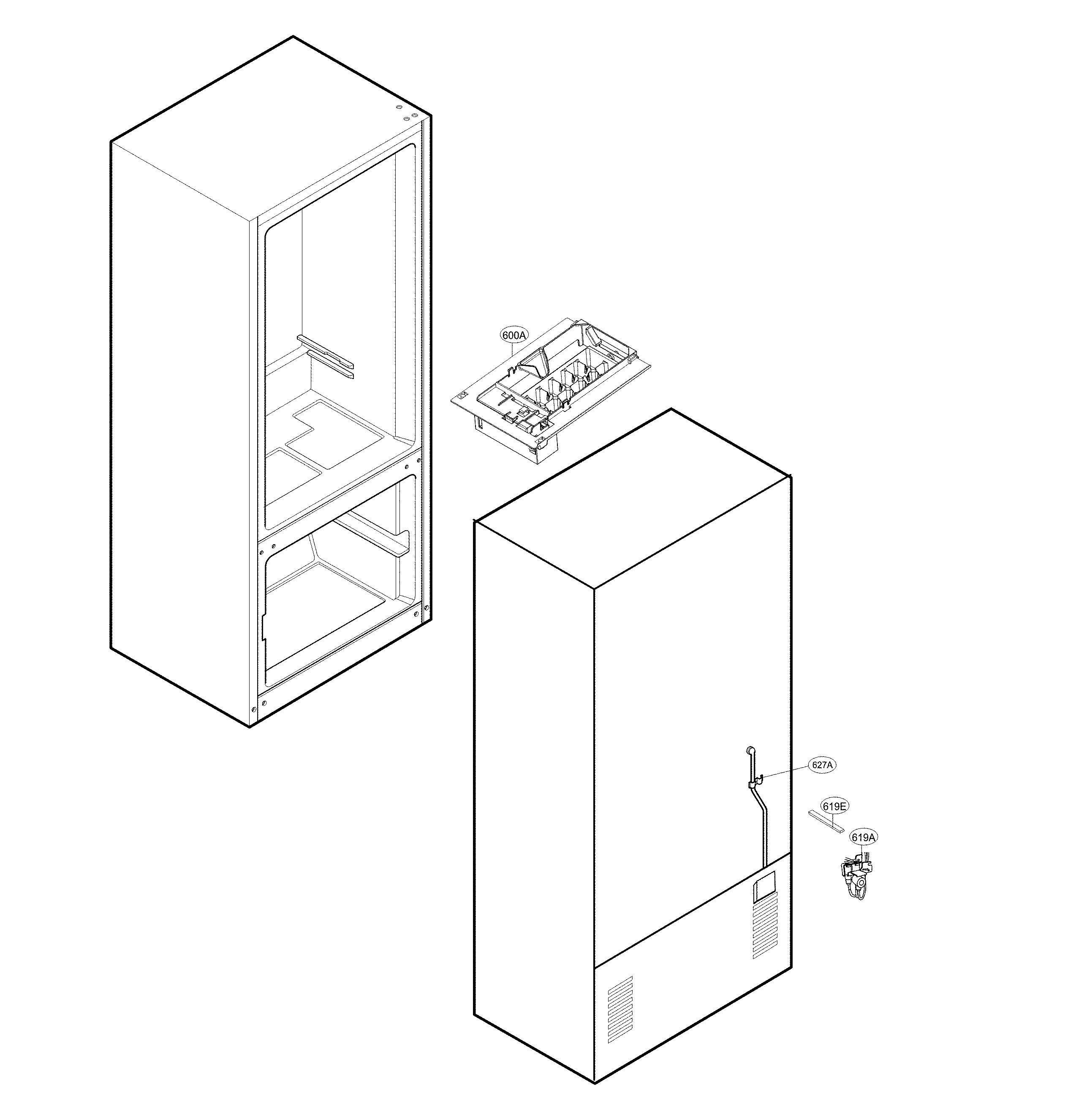 Kenmore 79571319312 ice maker parts diagram