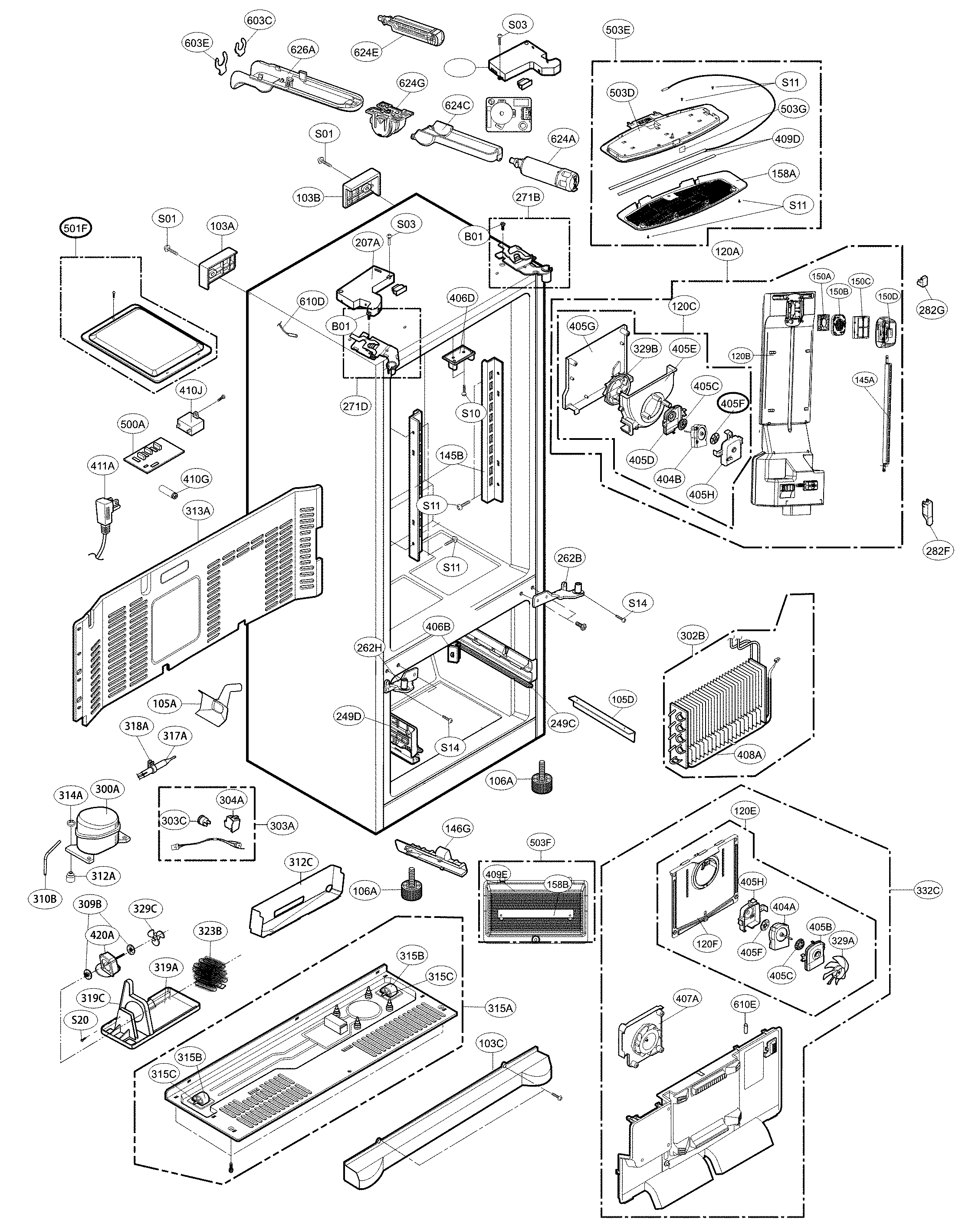 Kenmore 79573055411 case parts diagram