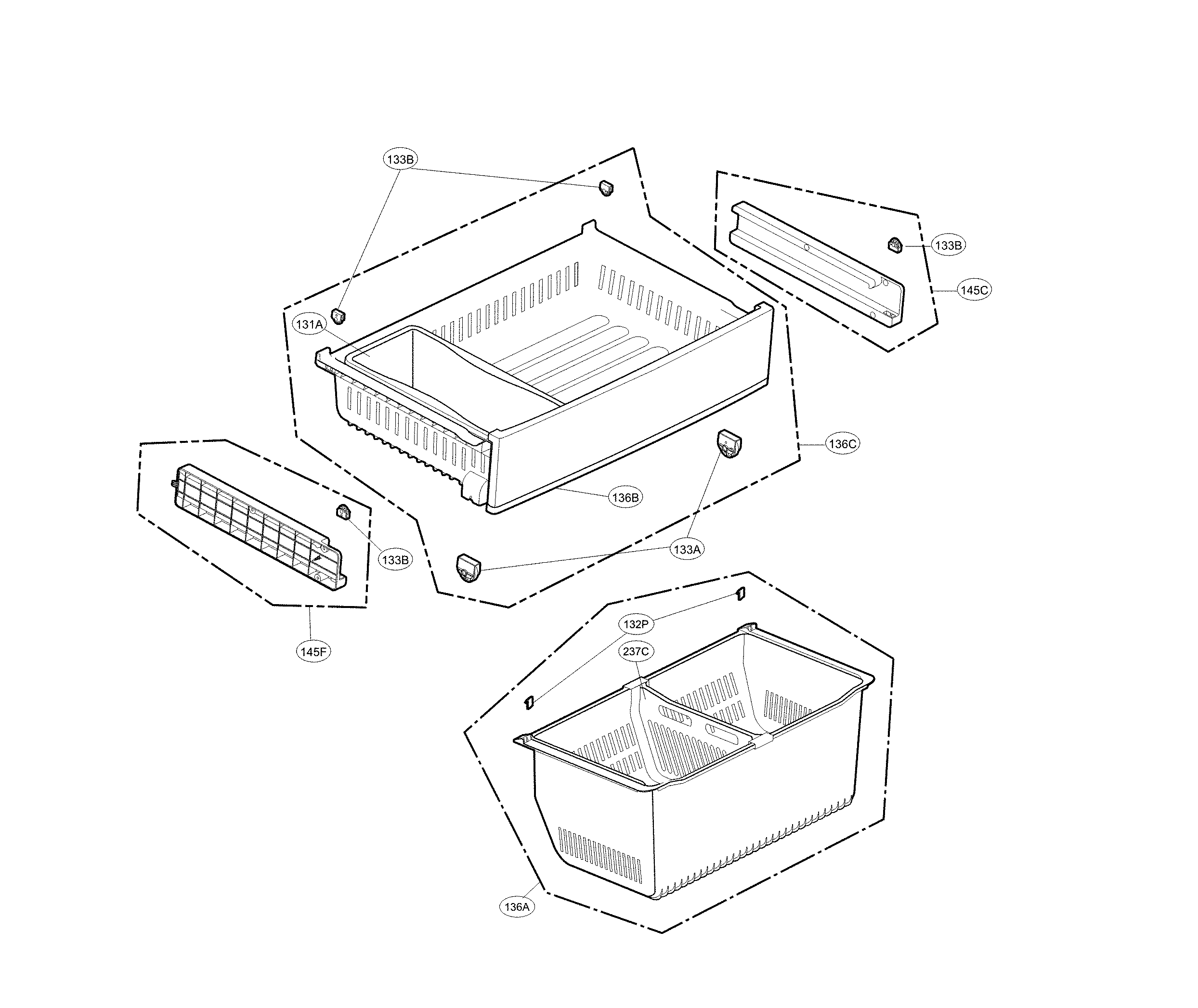 Kenmore 79573055411 freezer parts diagram