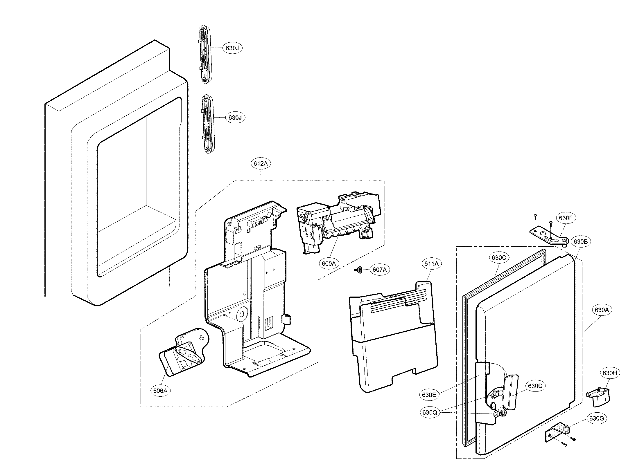Kenmore 79573055411 ice maker parts diagram