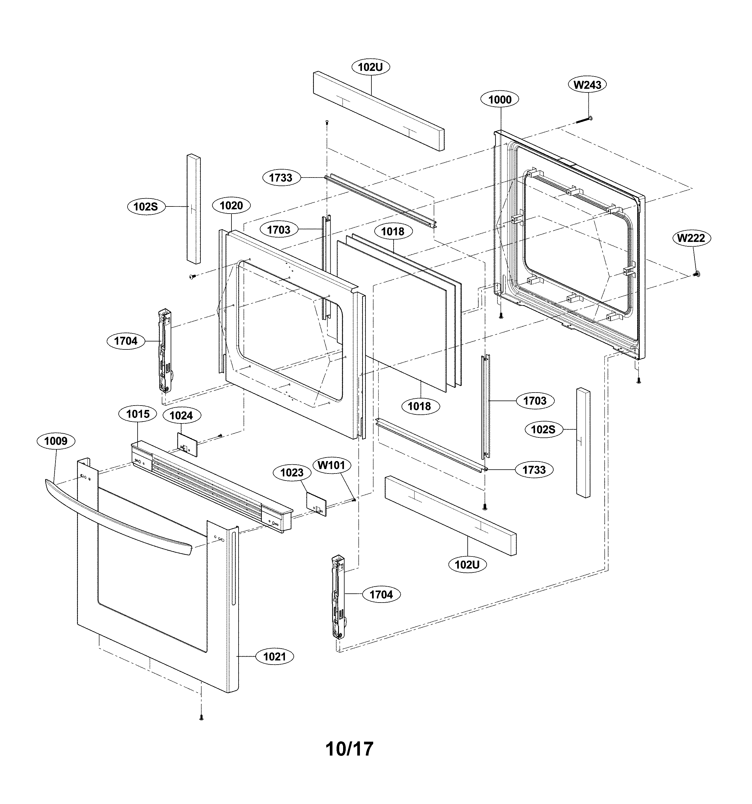 LG LRG3085ST/00 door parts diagram