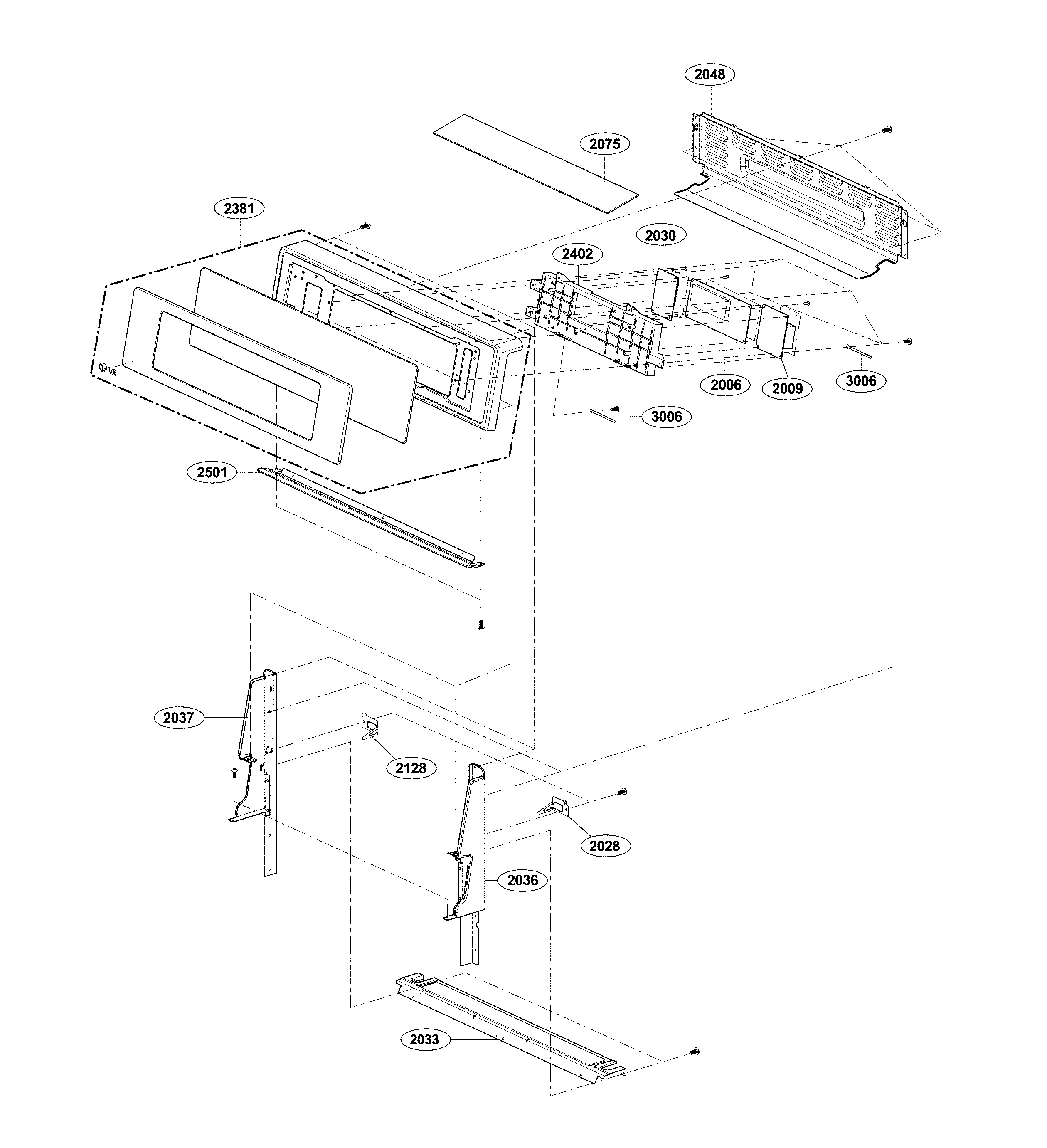 LG LRG3085ST/00 control parts diagram