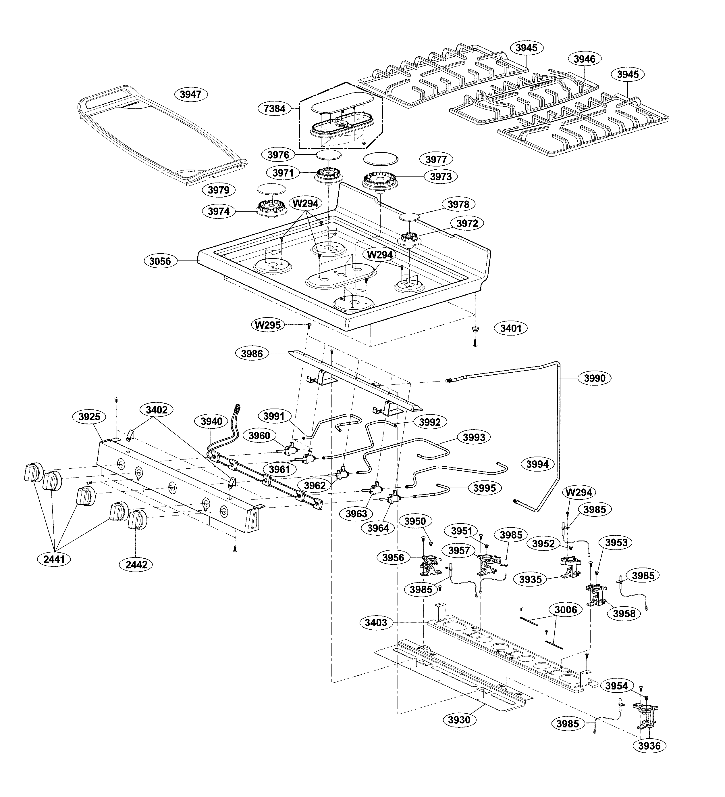 LG LRG3085ST/00 control parts diagram