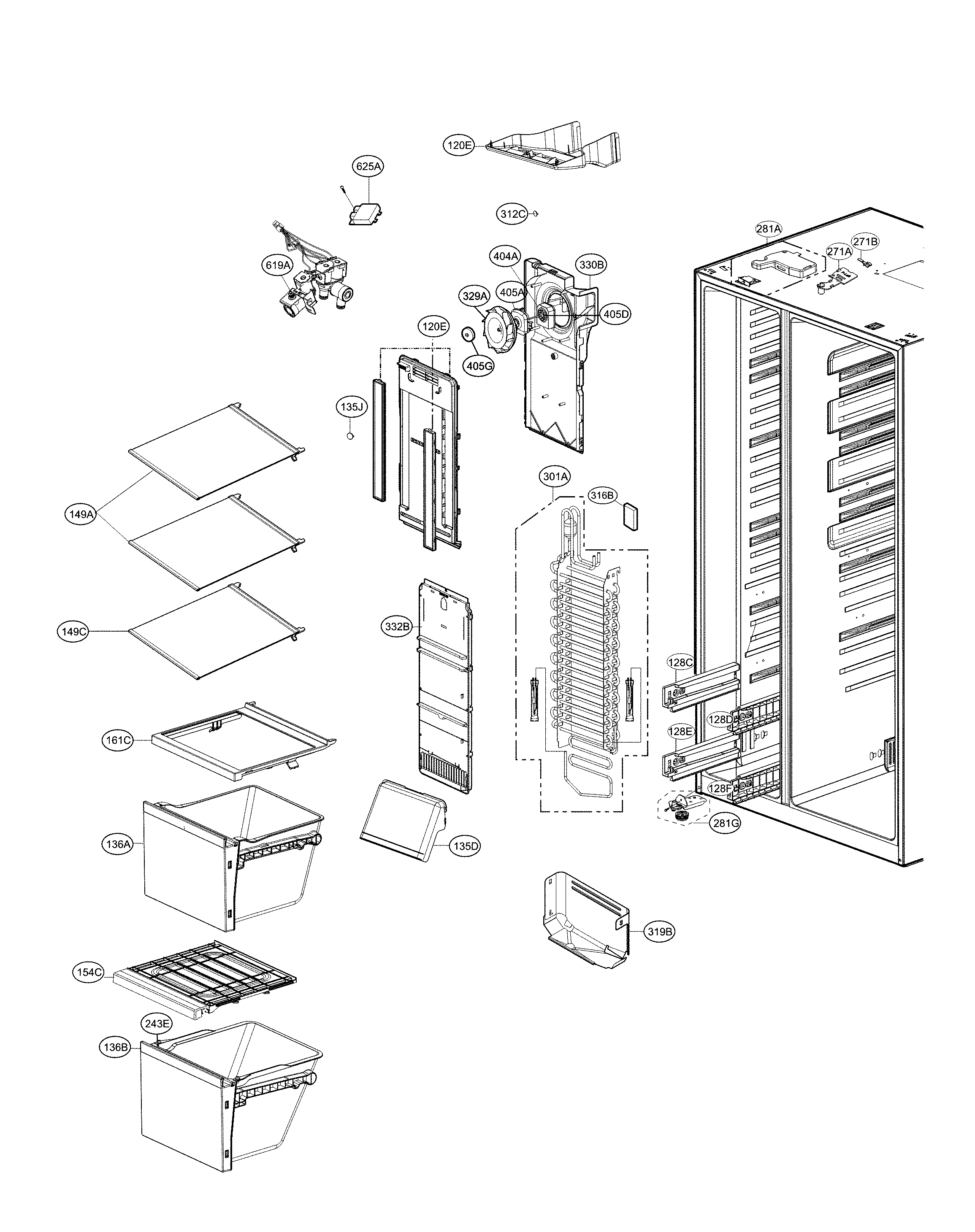 Kenmore Elite 79551863611 freezer parts diagram