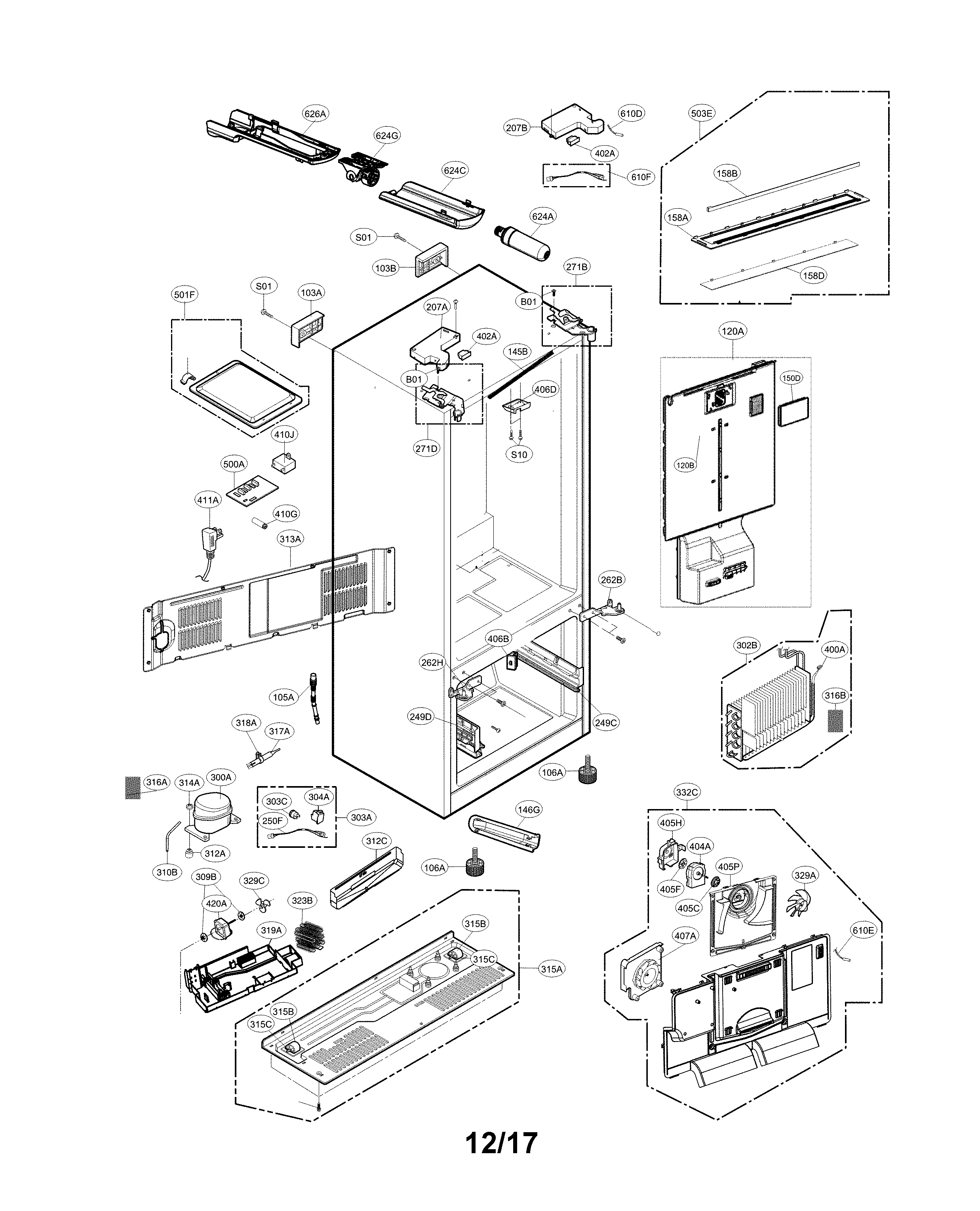 Kenmore 79573115710 case parts diagram