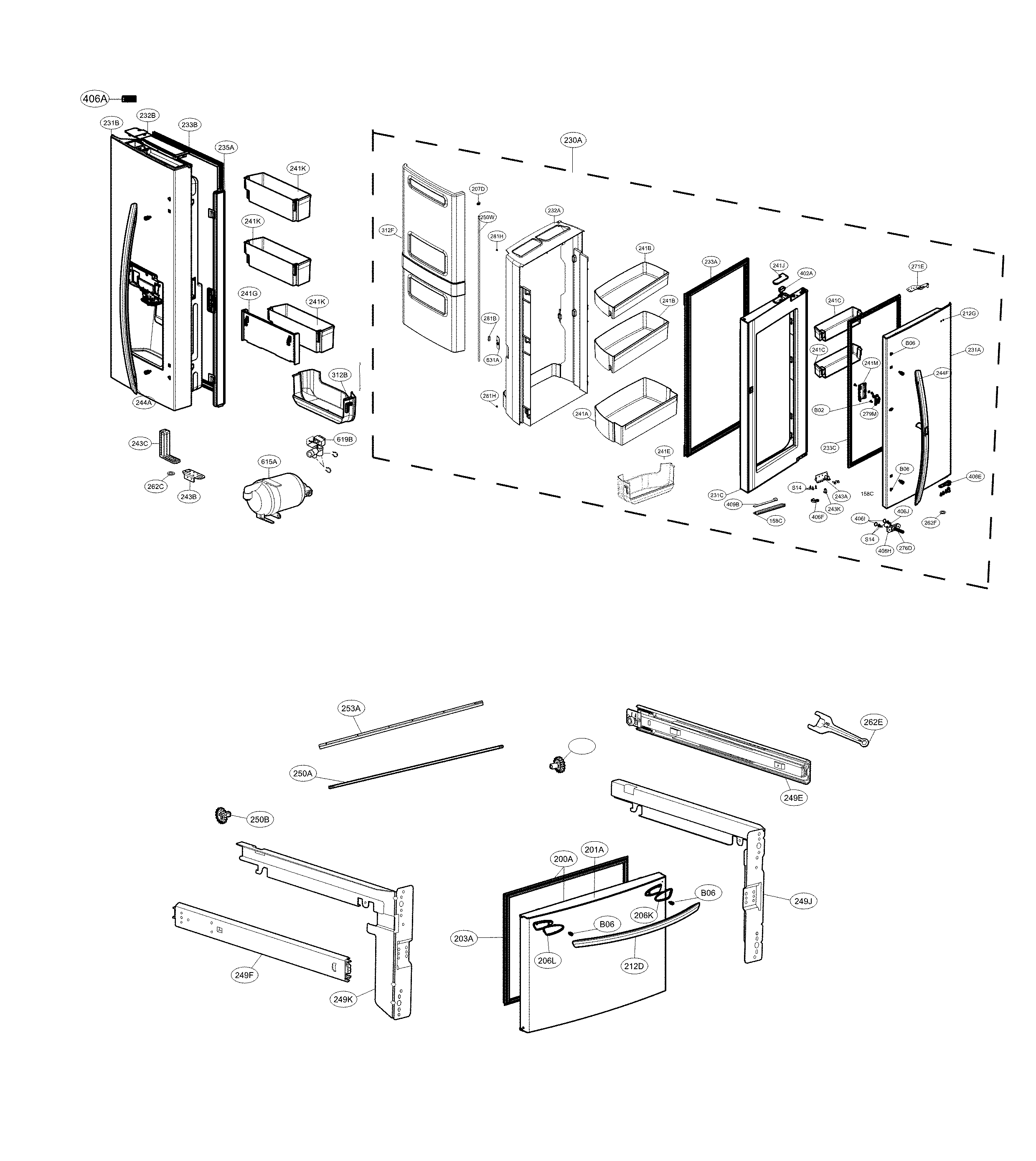 Kenmore 79573115710 door parts diagram