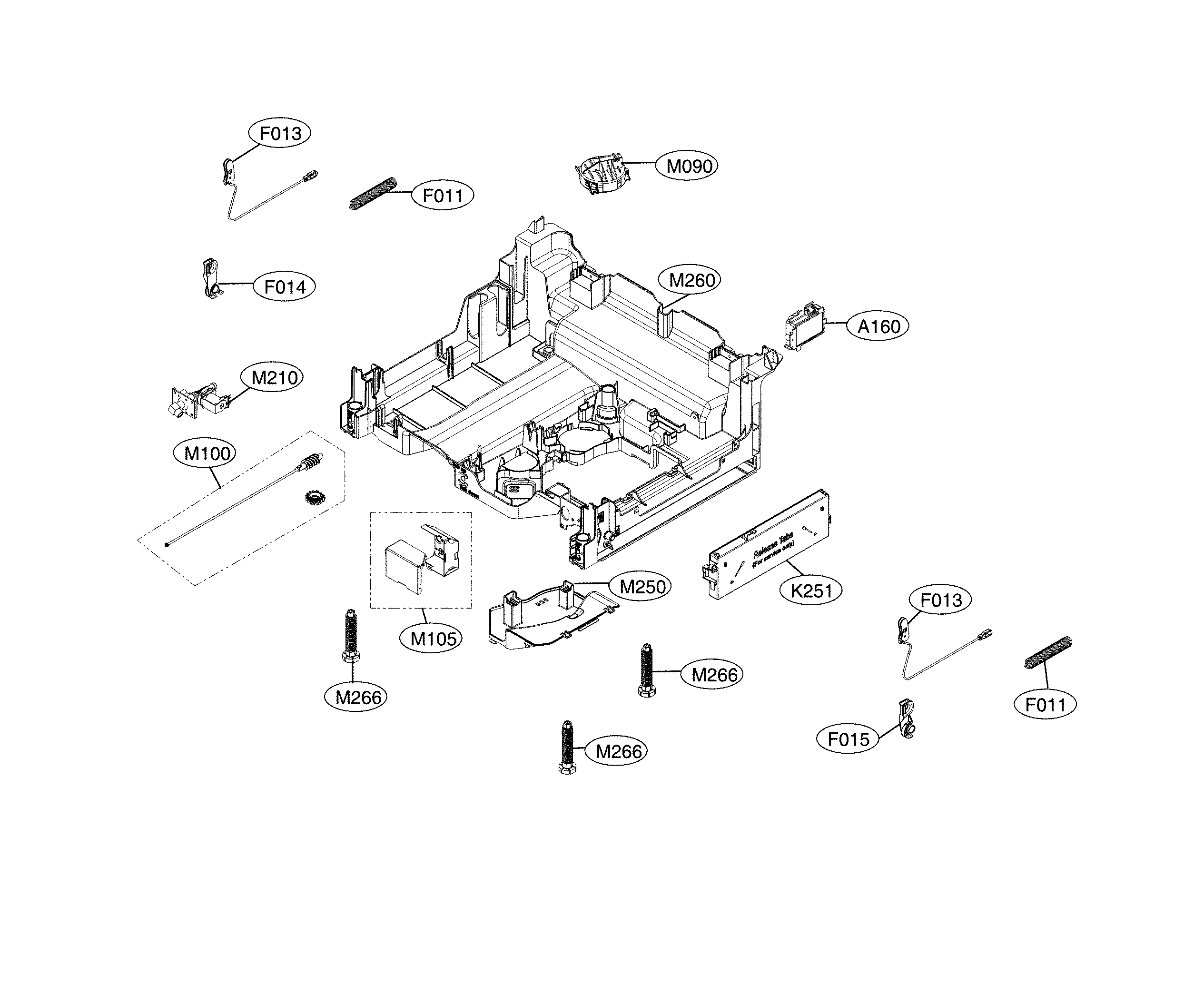 Kenmore Elite 72214673710 base parts diagram