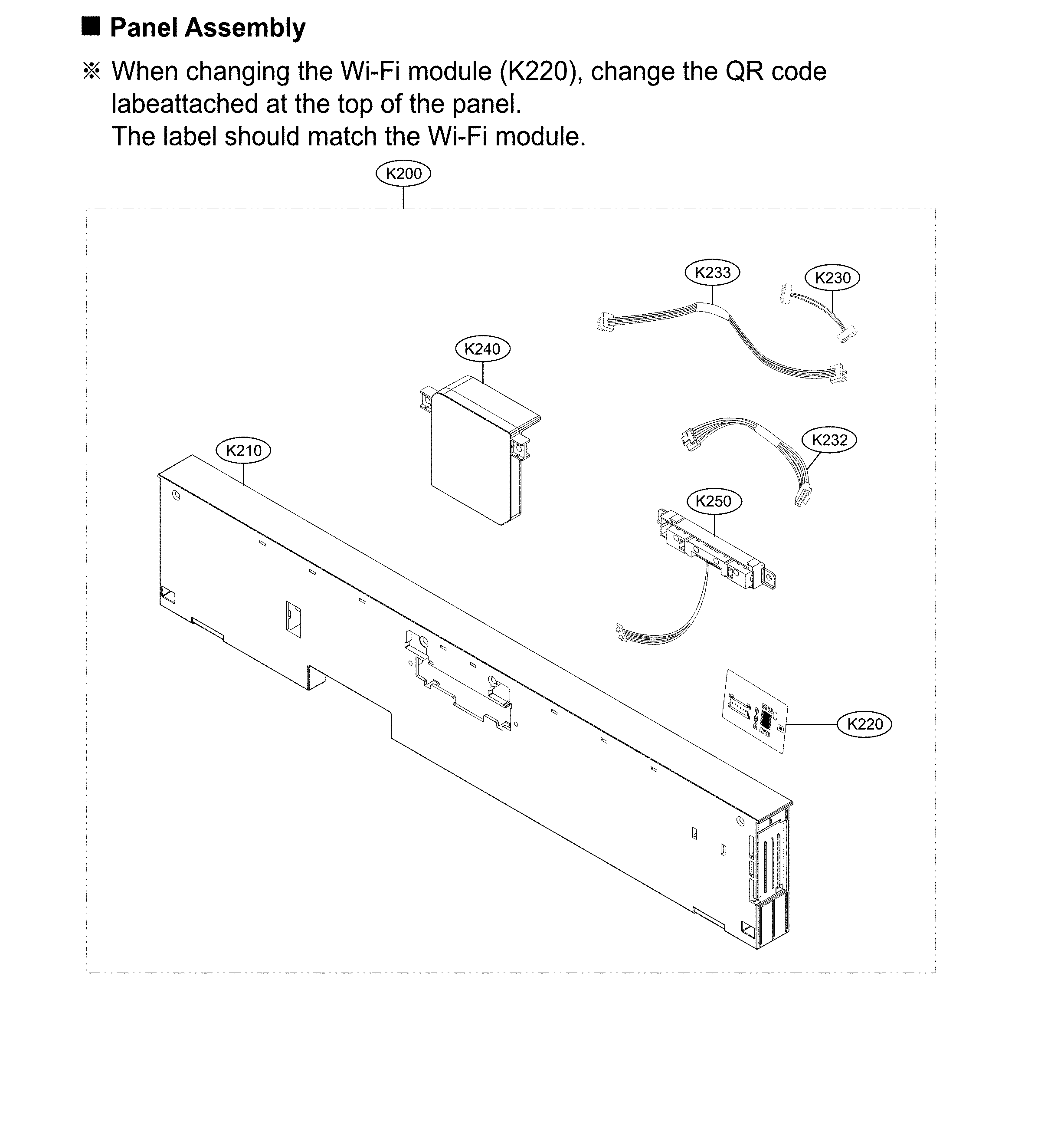 Kenmore Elite 72214673710 panel parts diagram