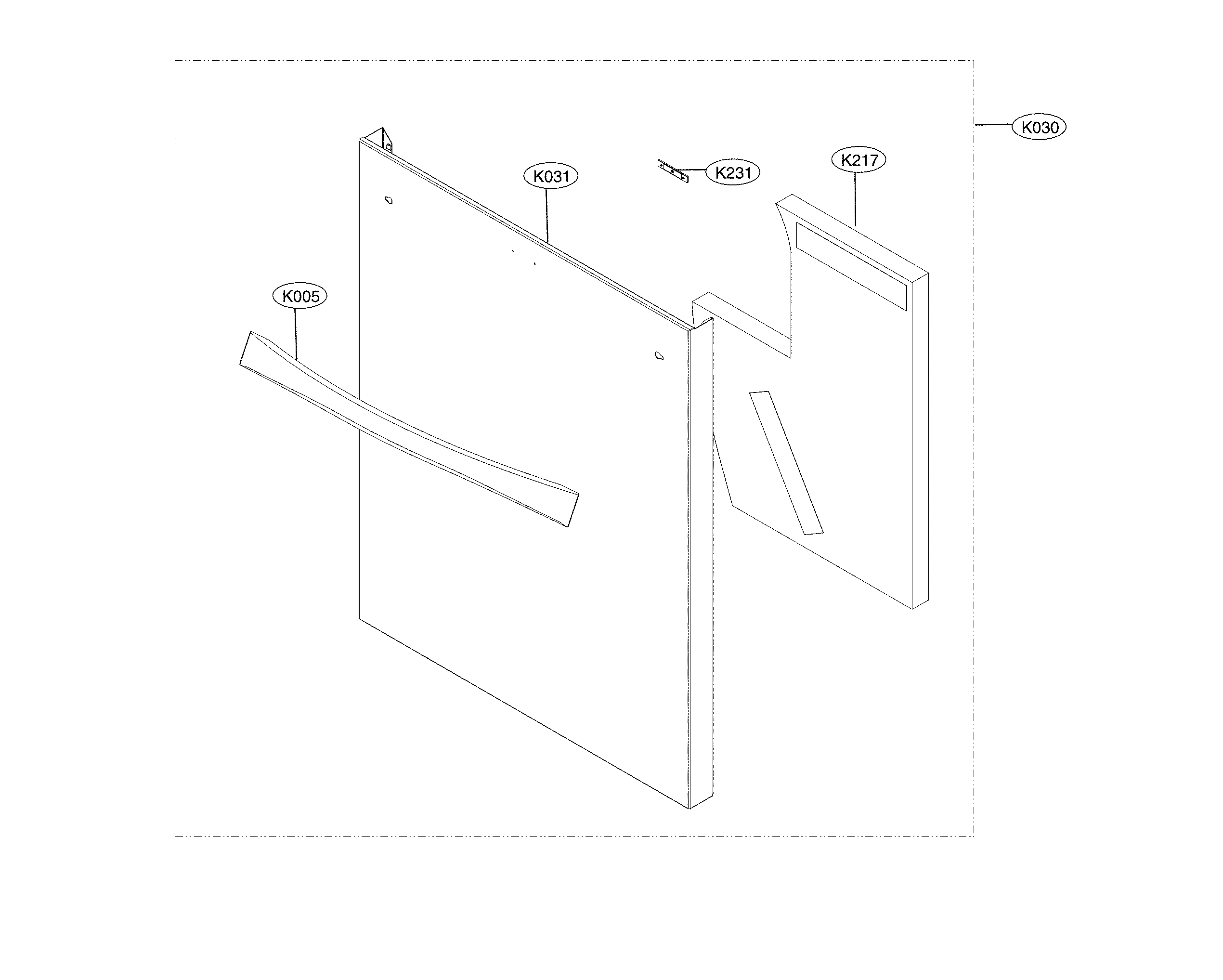 Kenmore Elite 72214673710 front cover parts diagram