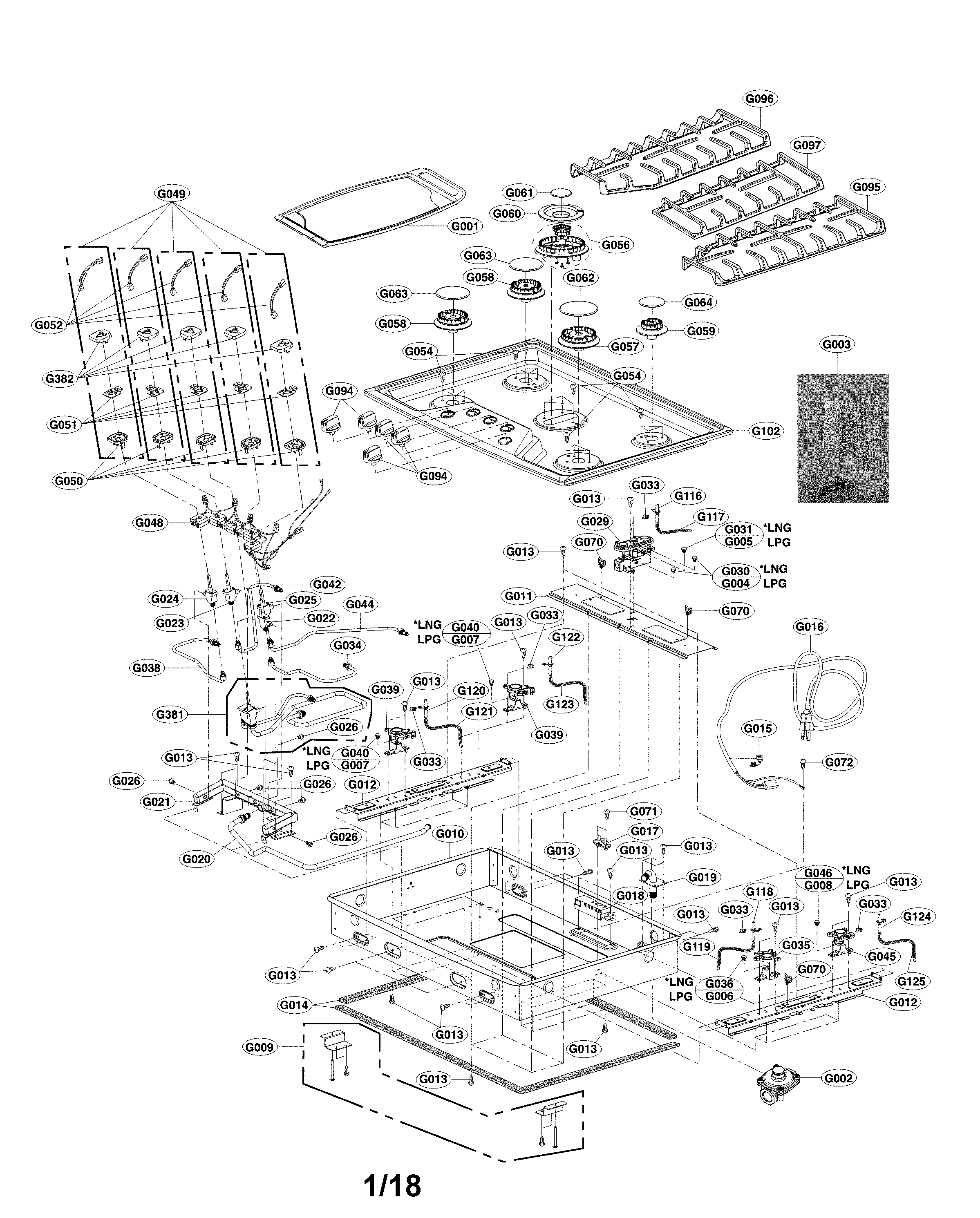 LG LSCG306ST/00 exploded view parts diagram