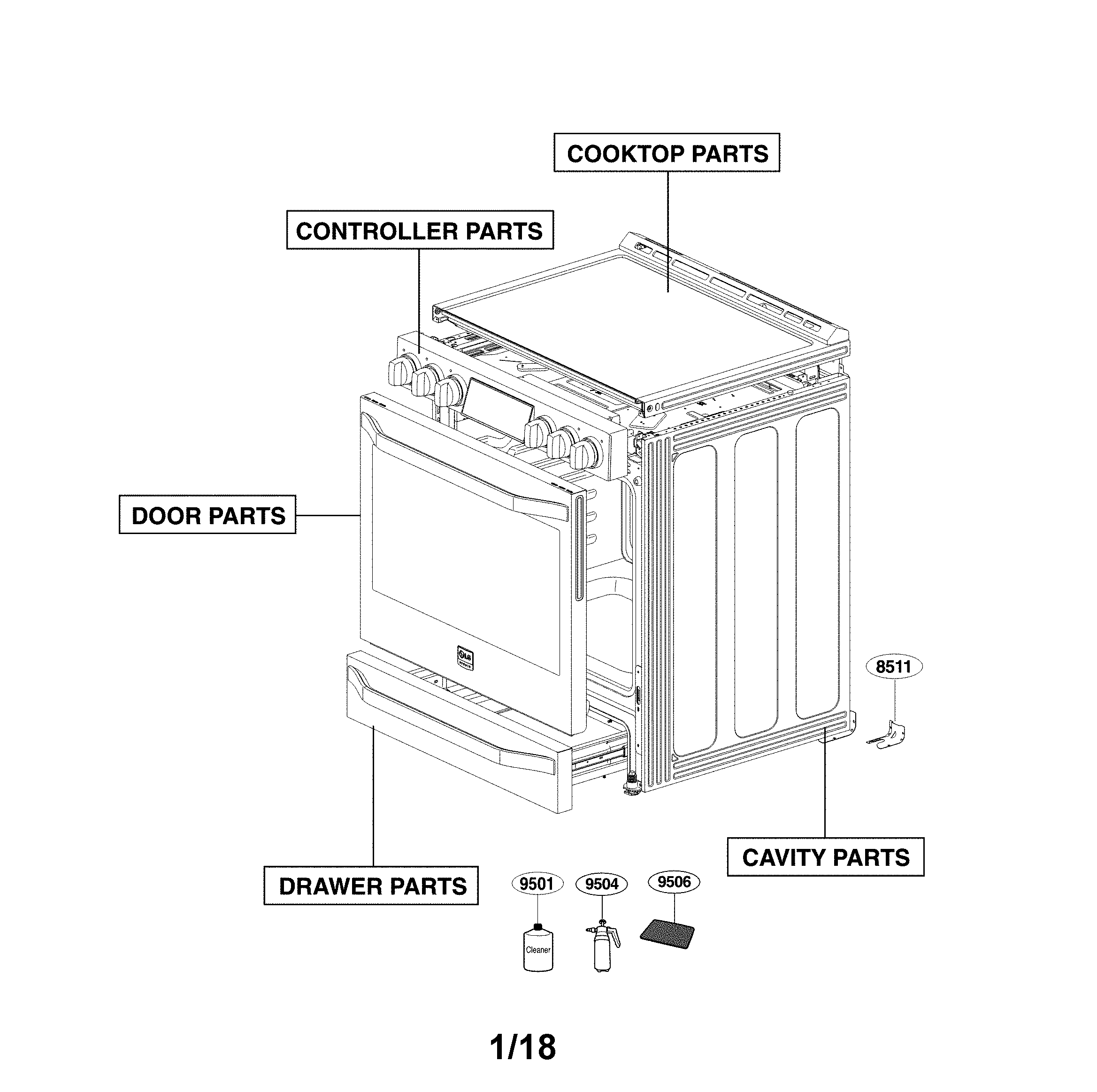 LG LSSE3026ST/00 accessory parts diagram
