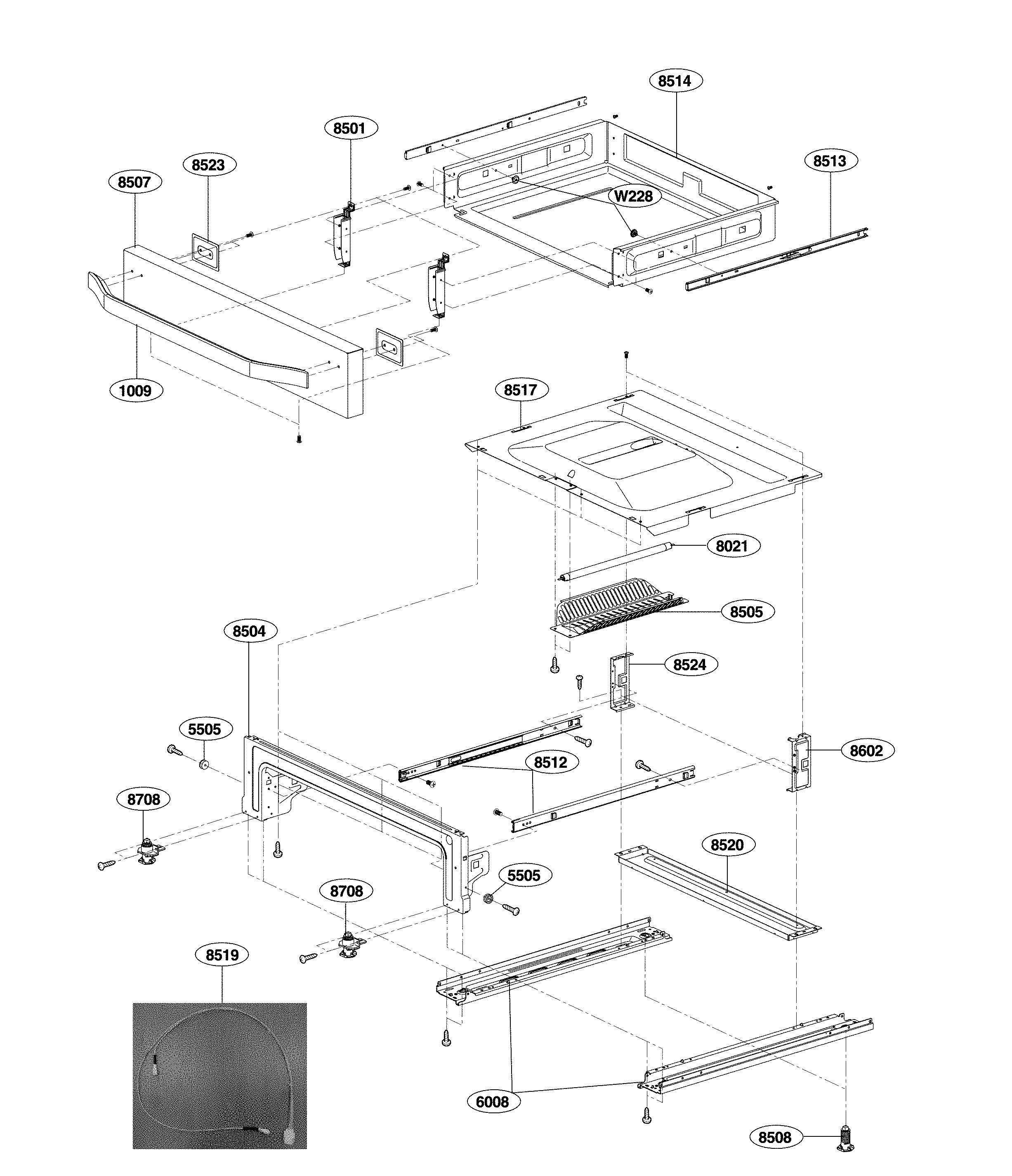 LG LSSE3026ST/00 drawer parts diagram
