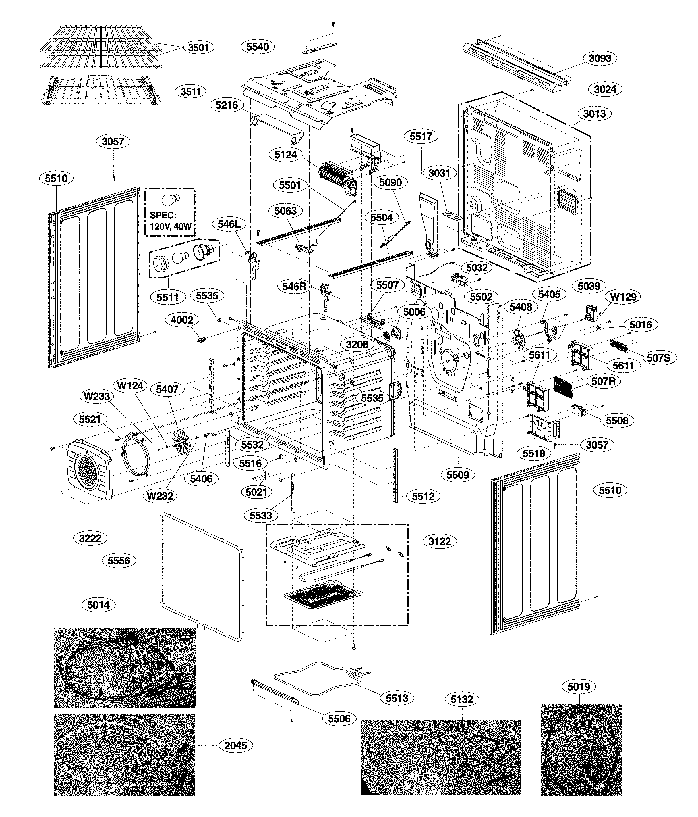 LG LSSE3026ST/00 cavity parts diagram