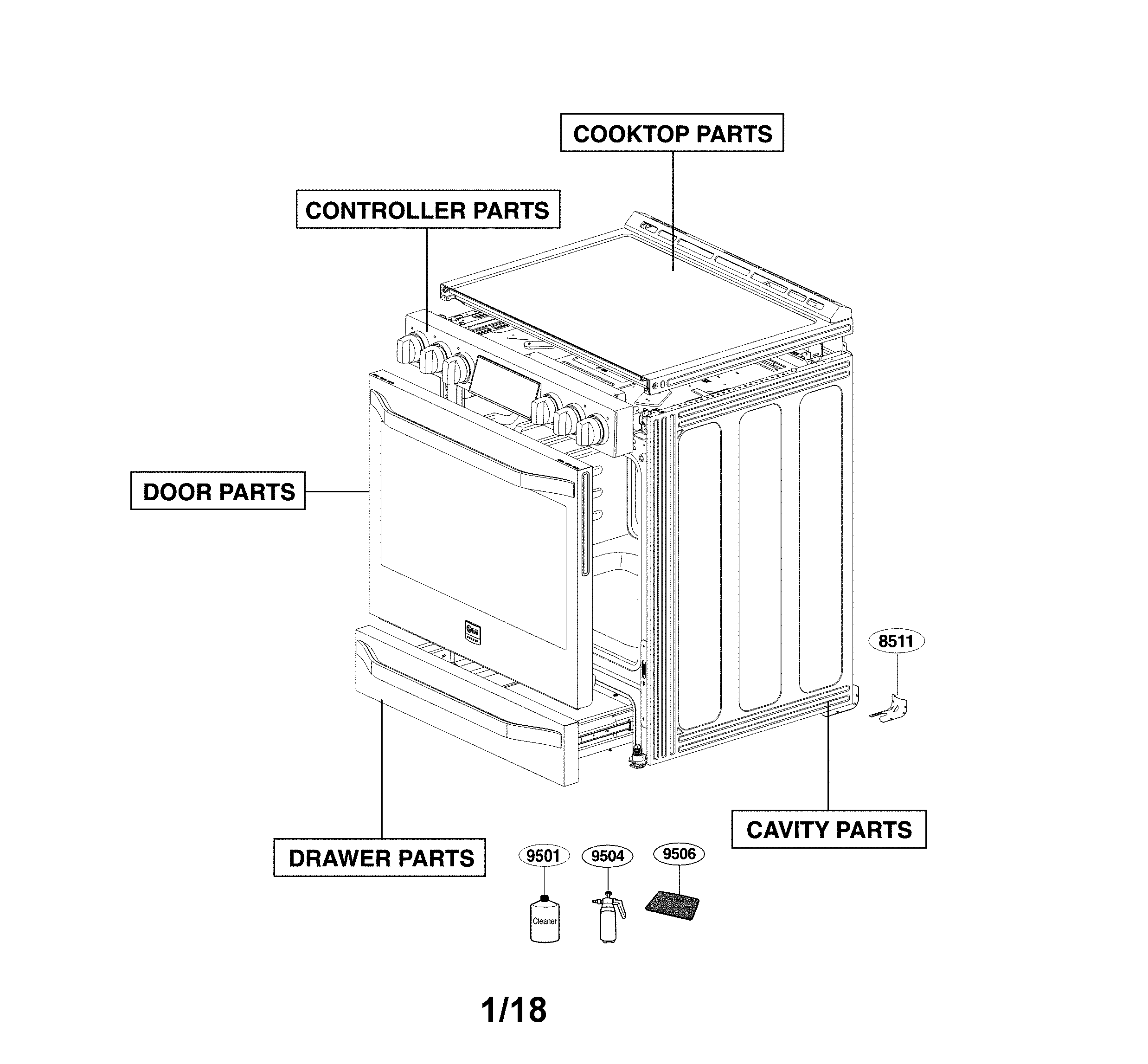 LG LSSE3029BD/00 accessory parts diagram