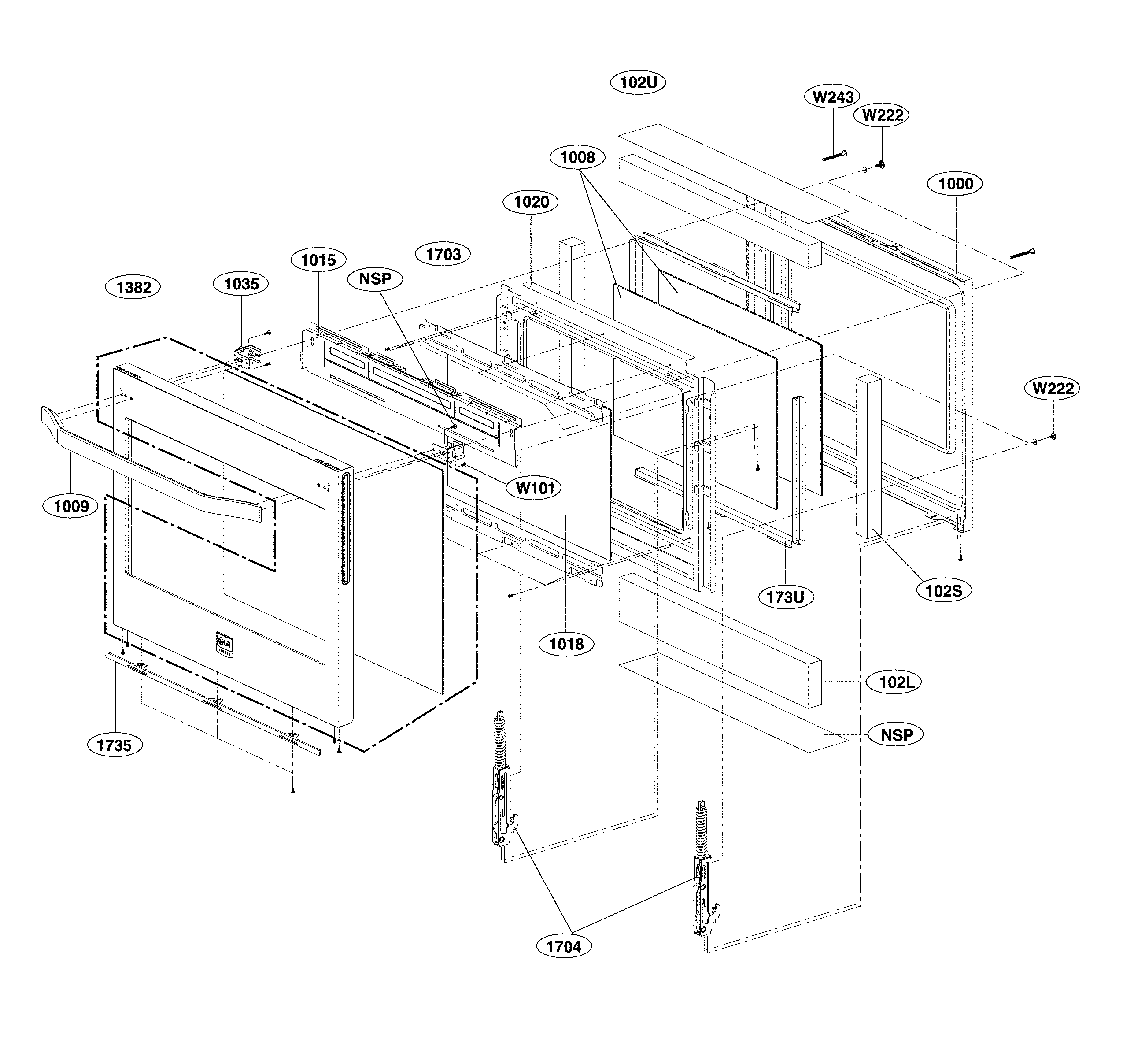 LG LSSG3019BD/00 door parts diagram