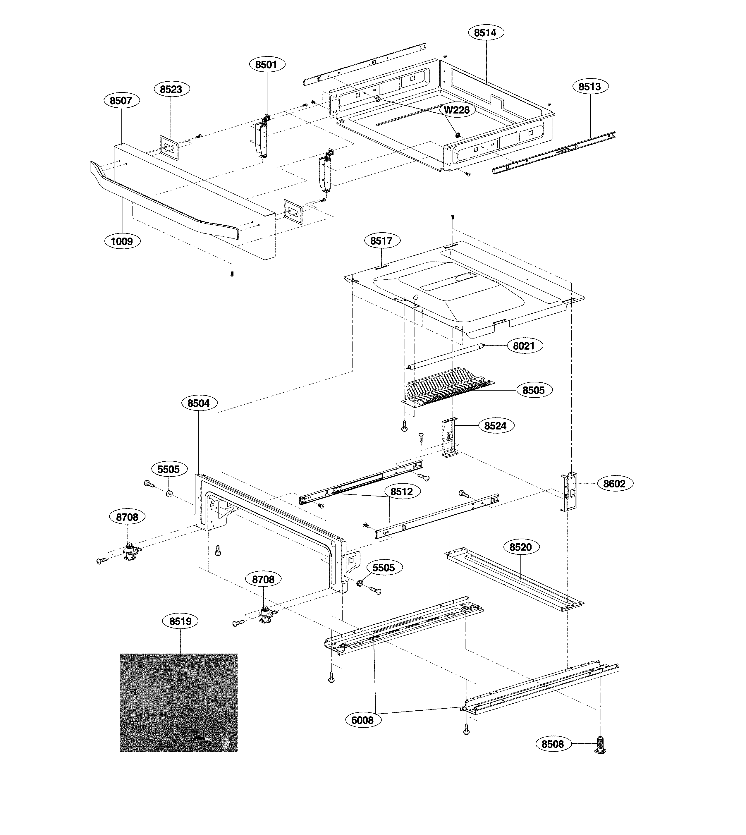 LG LSSG3019BD/00 drawer parts diagram