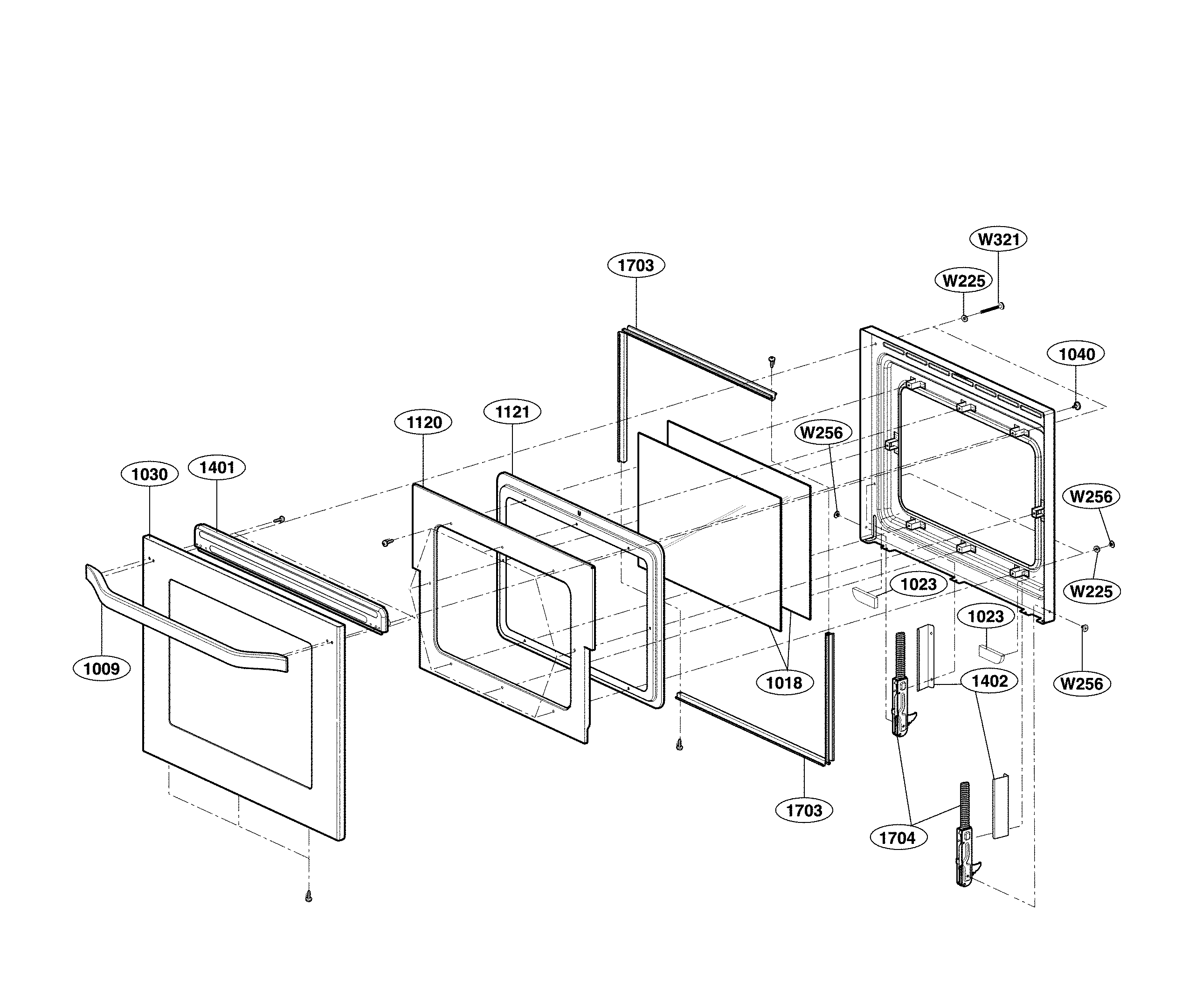 LG LSWD309BD/00 lower door parts diagram