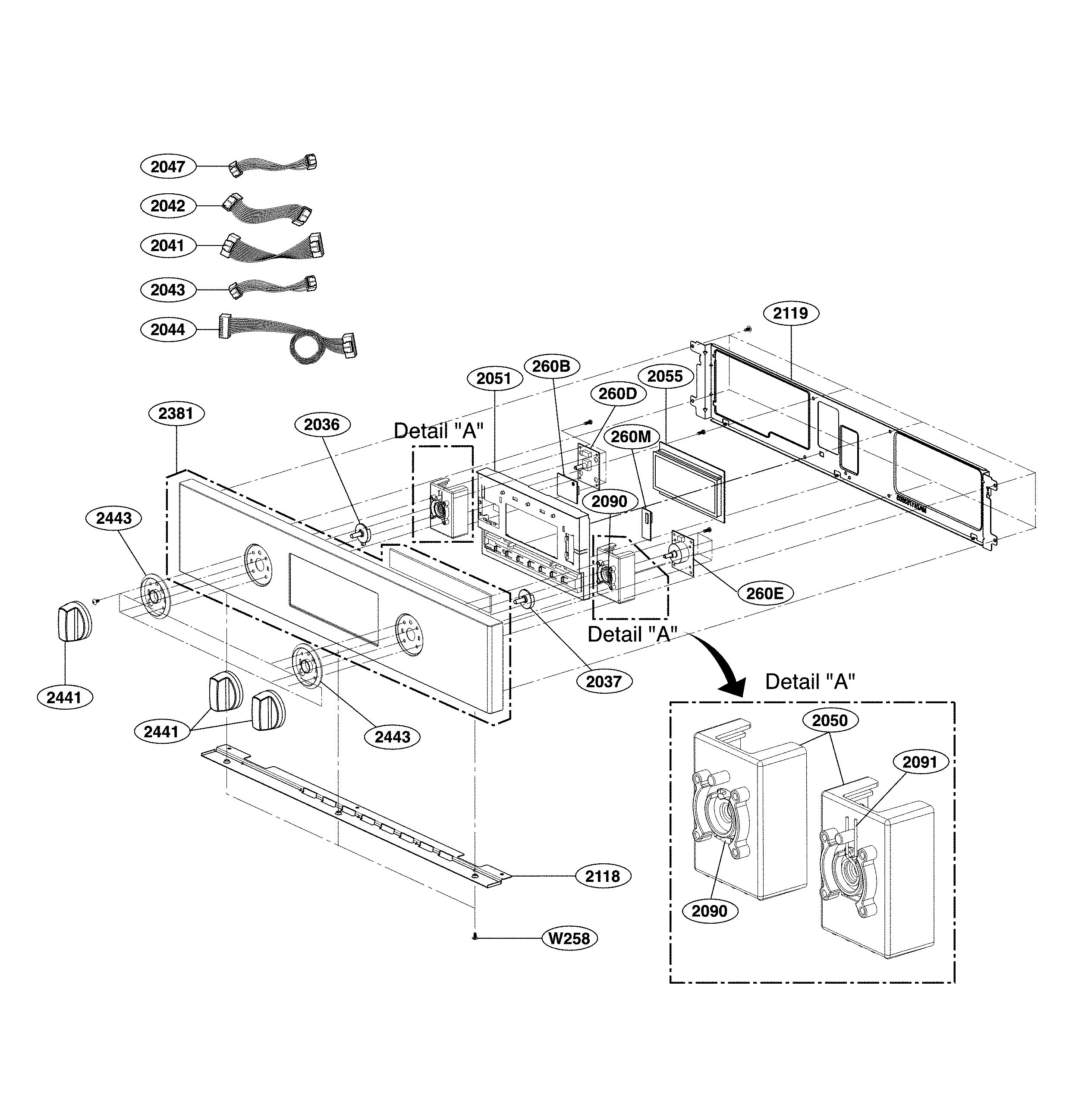 LG LSWS309BD/00 controller parts diagram