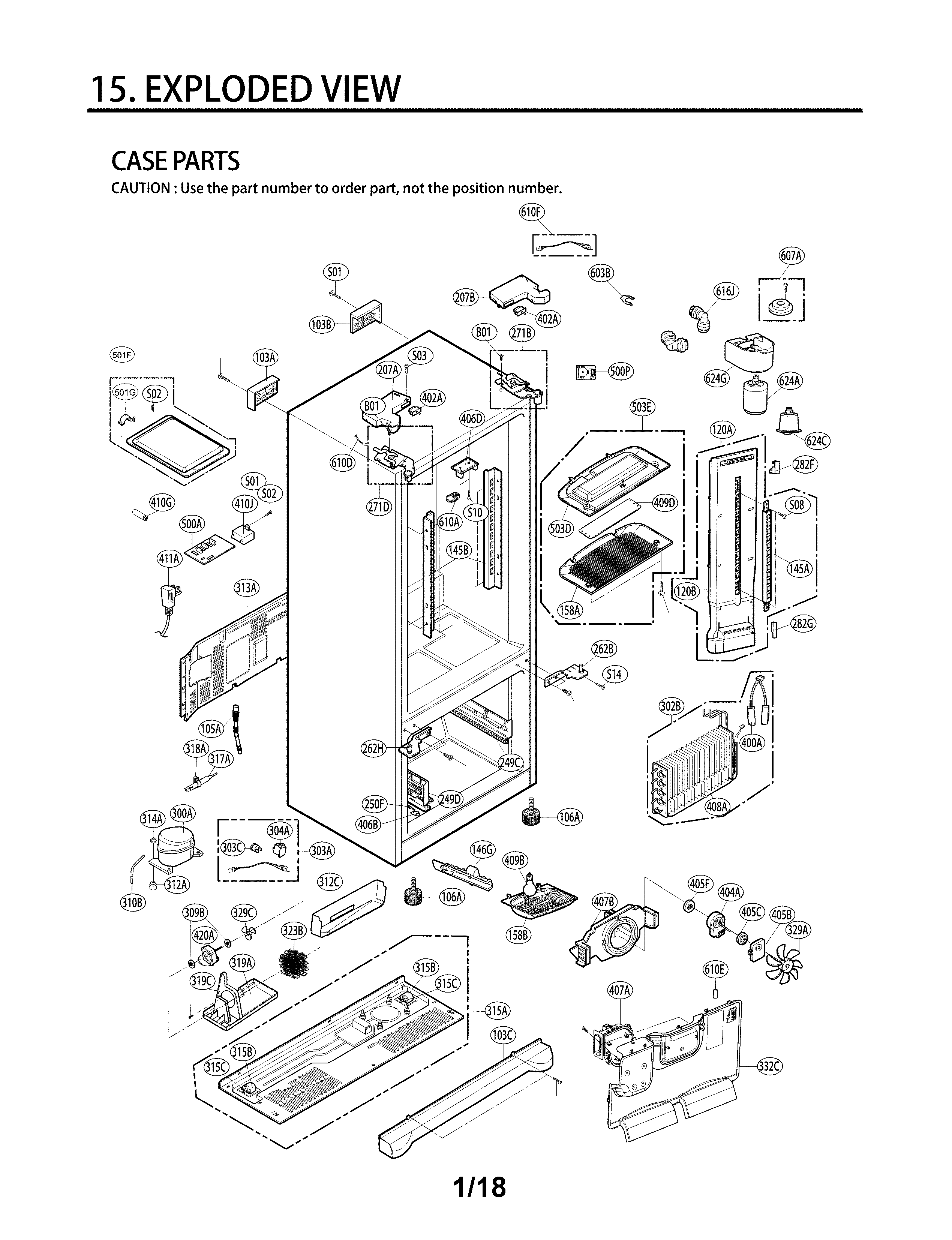 LG LFX25974SB/03 case parts diagram