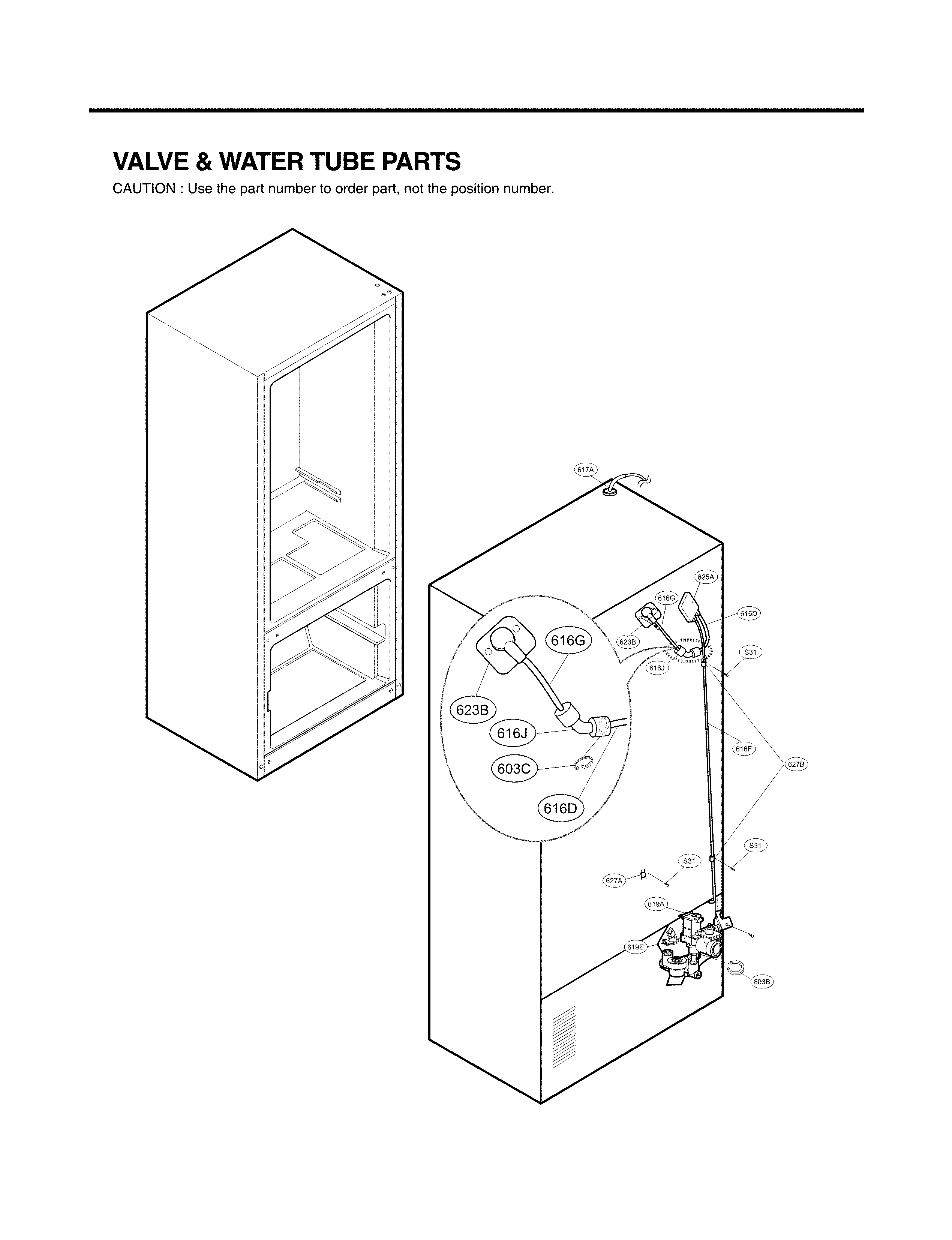LG LFX25974ST/03 valve and water parts diagram