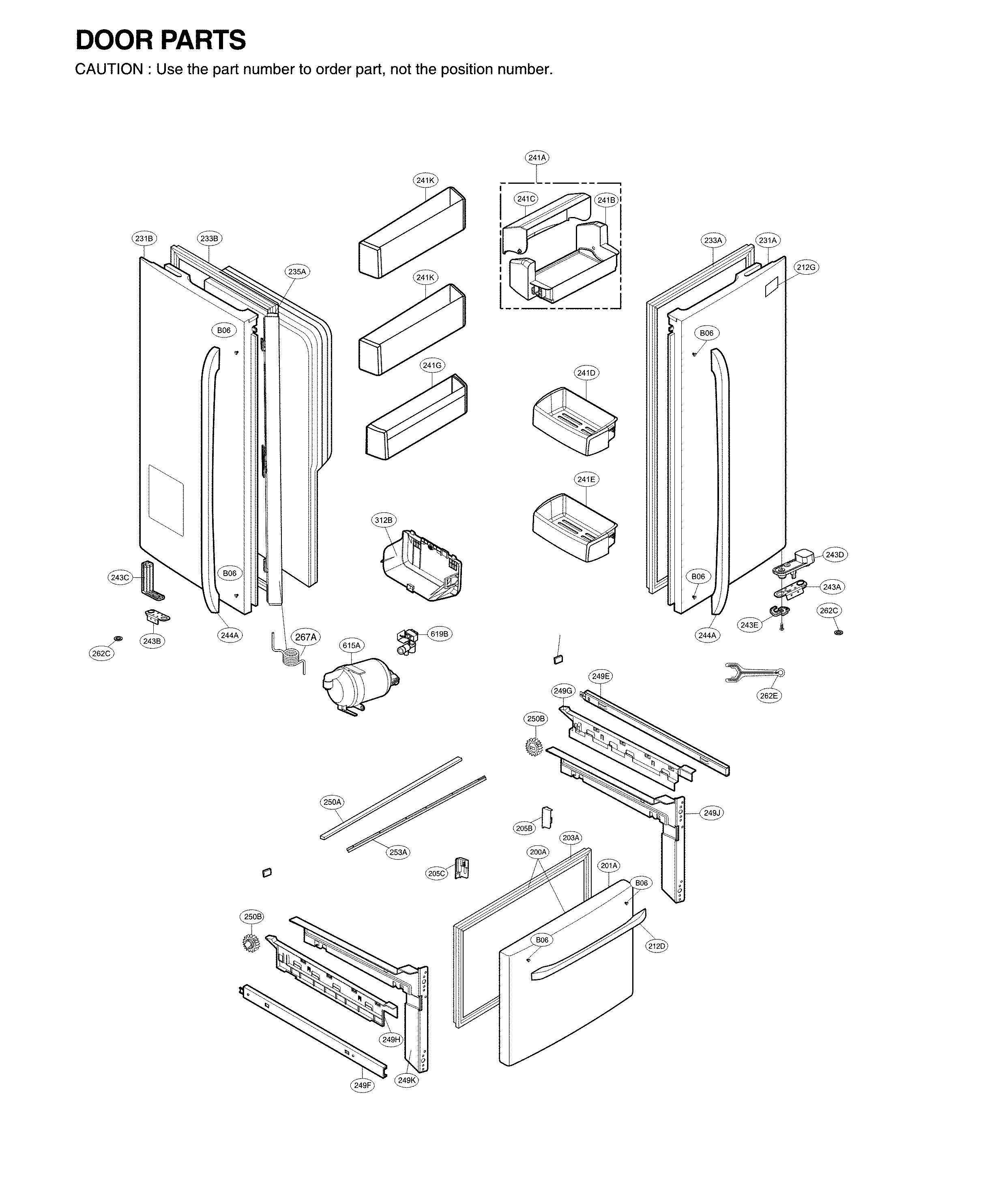 LG LFX25974SW/04 door parts diagram