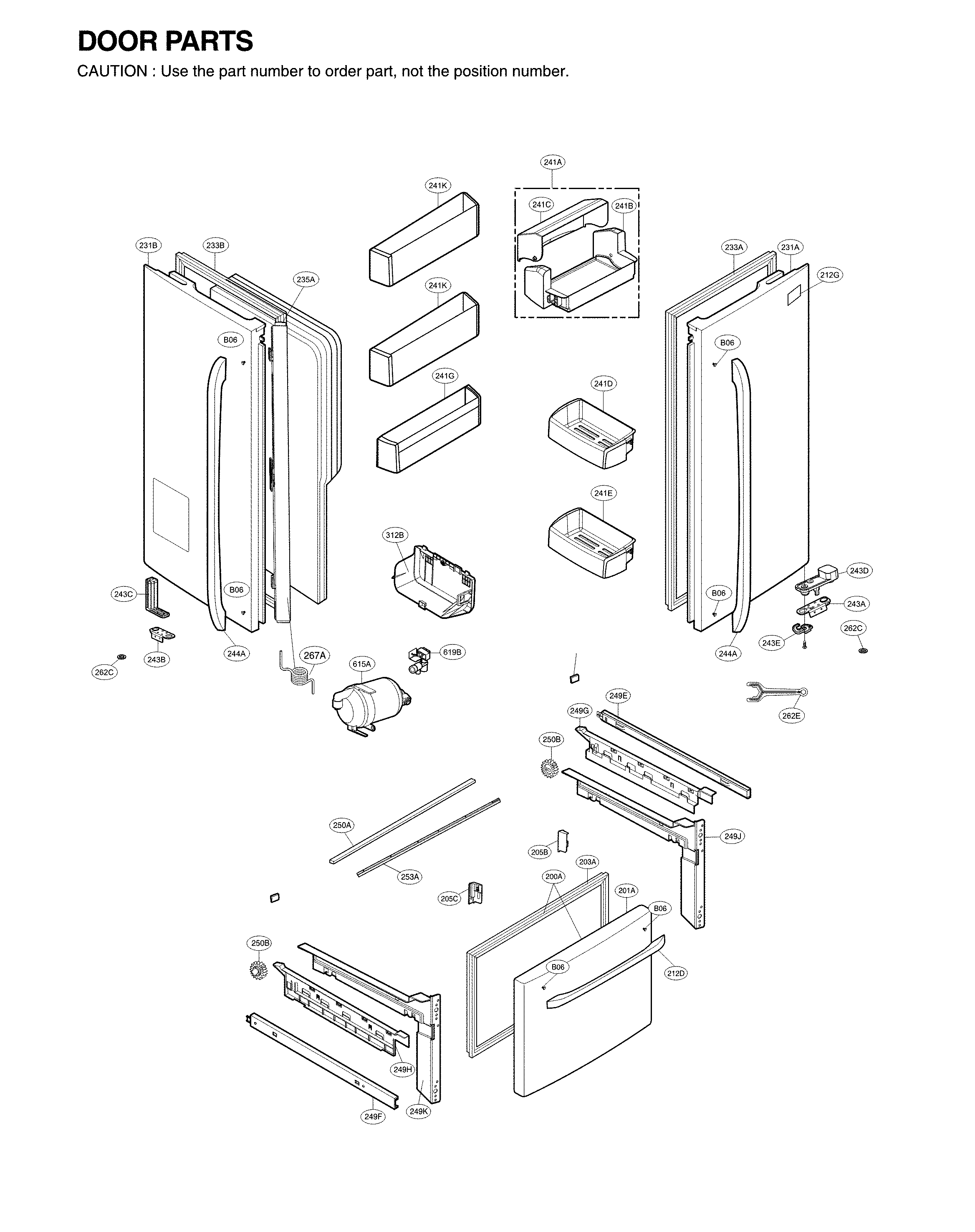LG LFX25974SW/05 door parts diagram