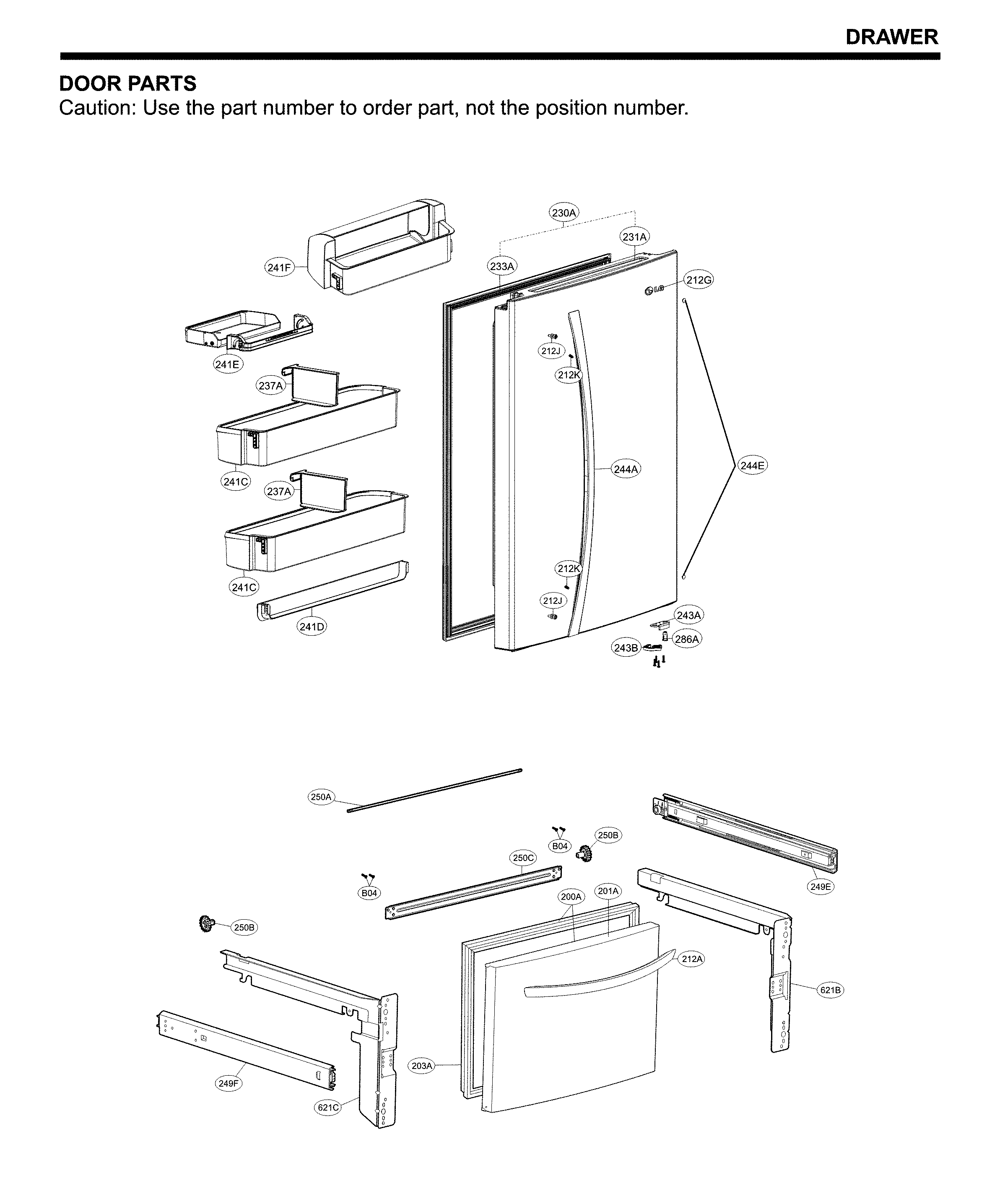LG LDCS24223B/00 door parts diagram