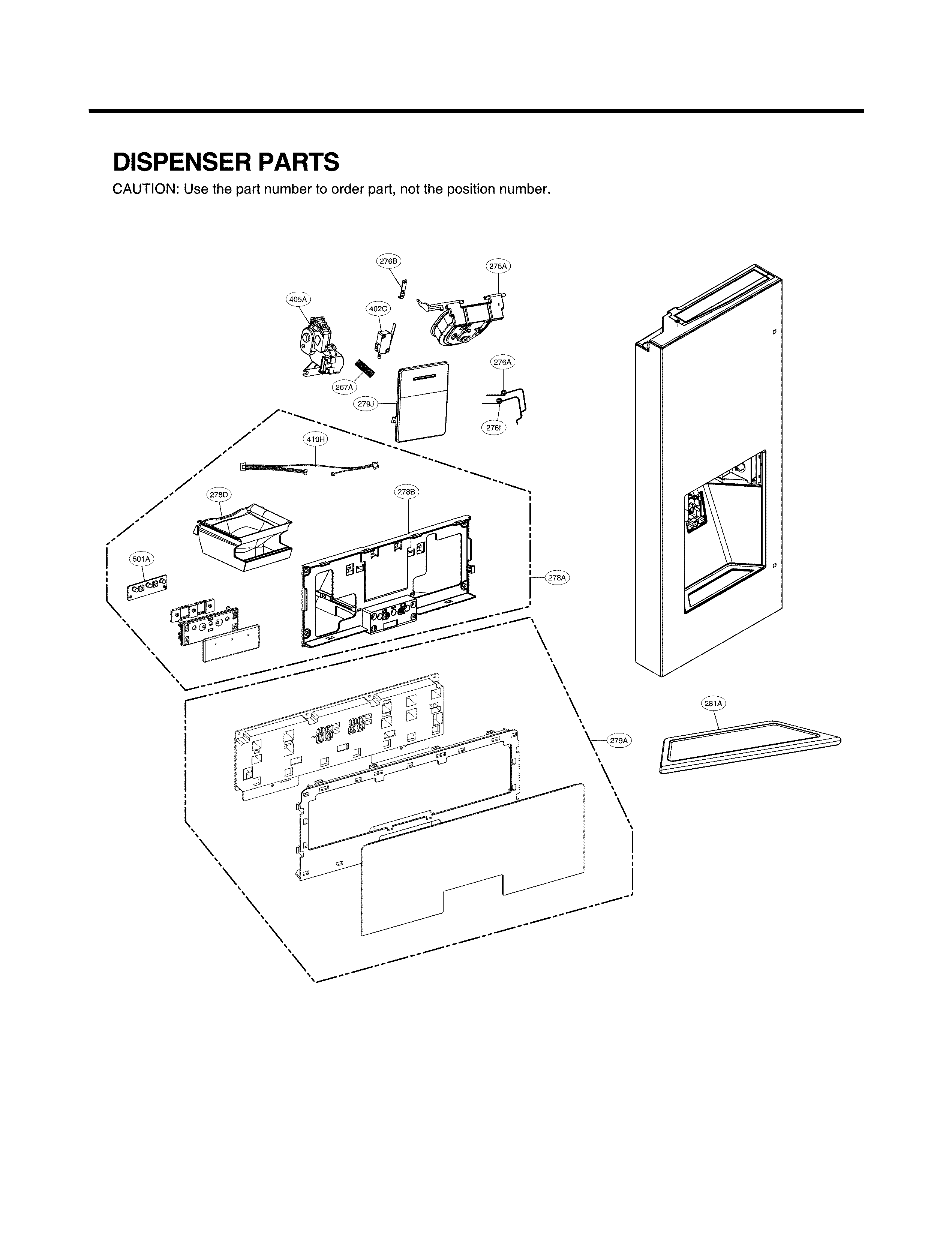 LG LSFXC2496D/00 dispenser parts diagram