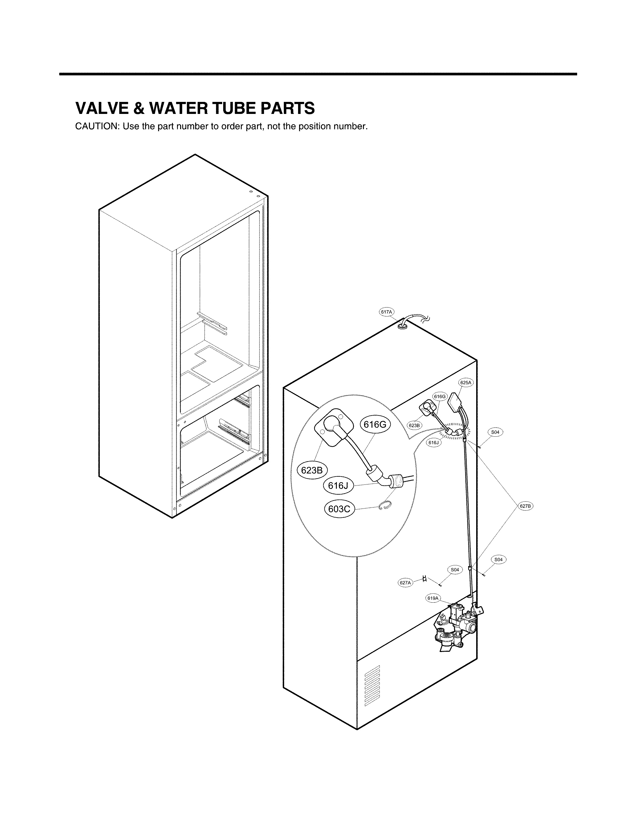 LG LSFXC2496D/00 valve and water parts diagram