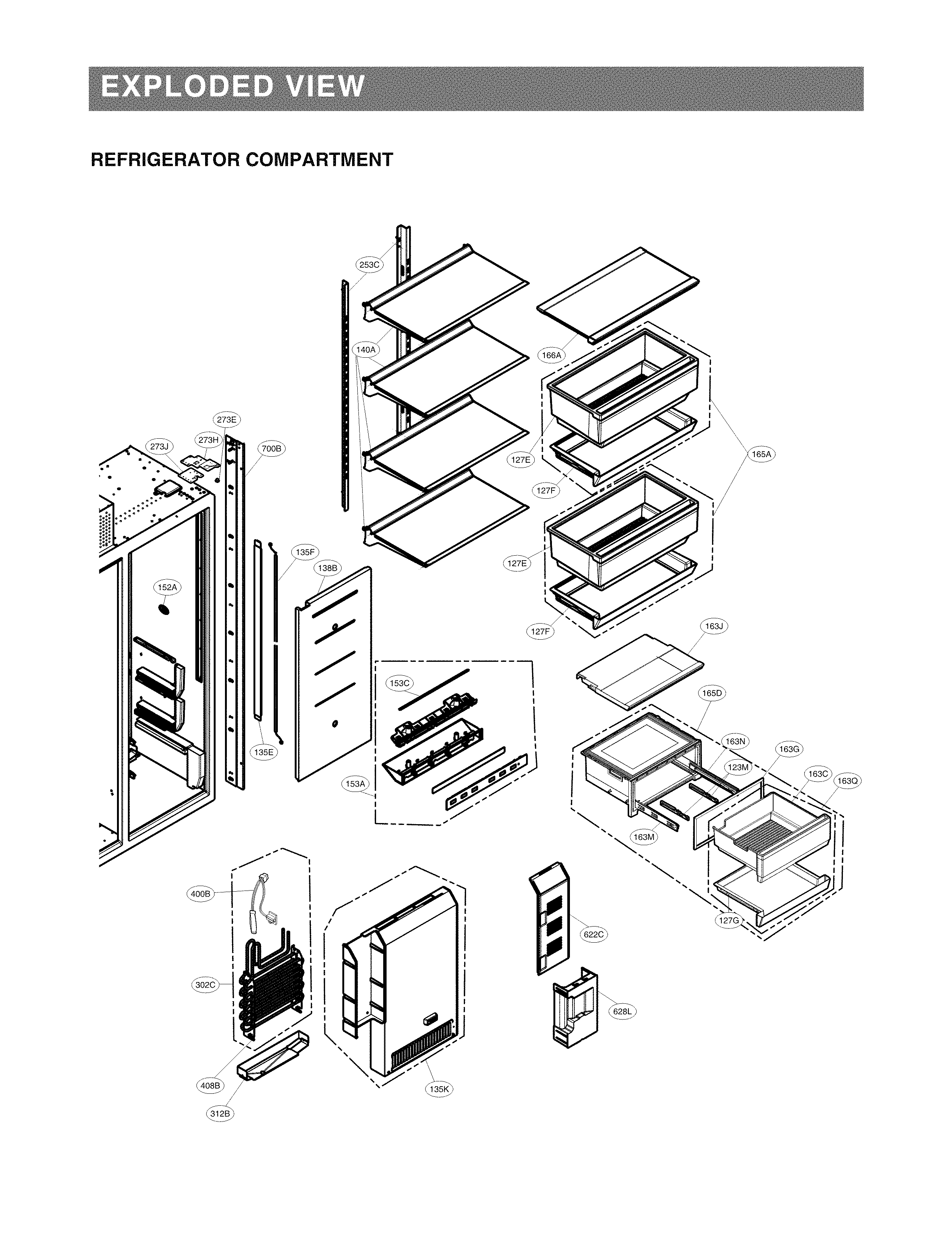 LG LSSB2696BD/00 refrigerator parts diagram