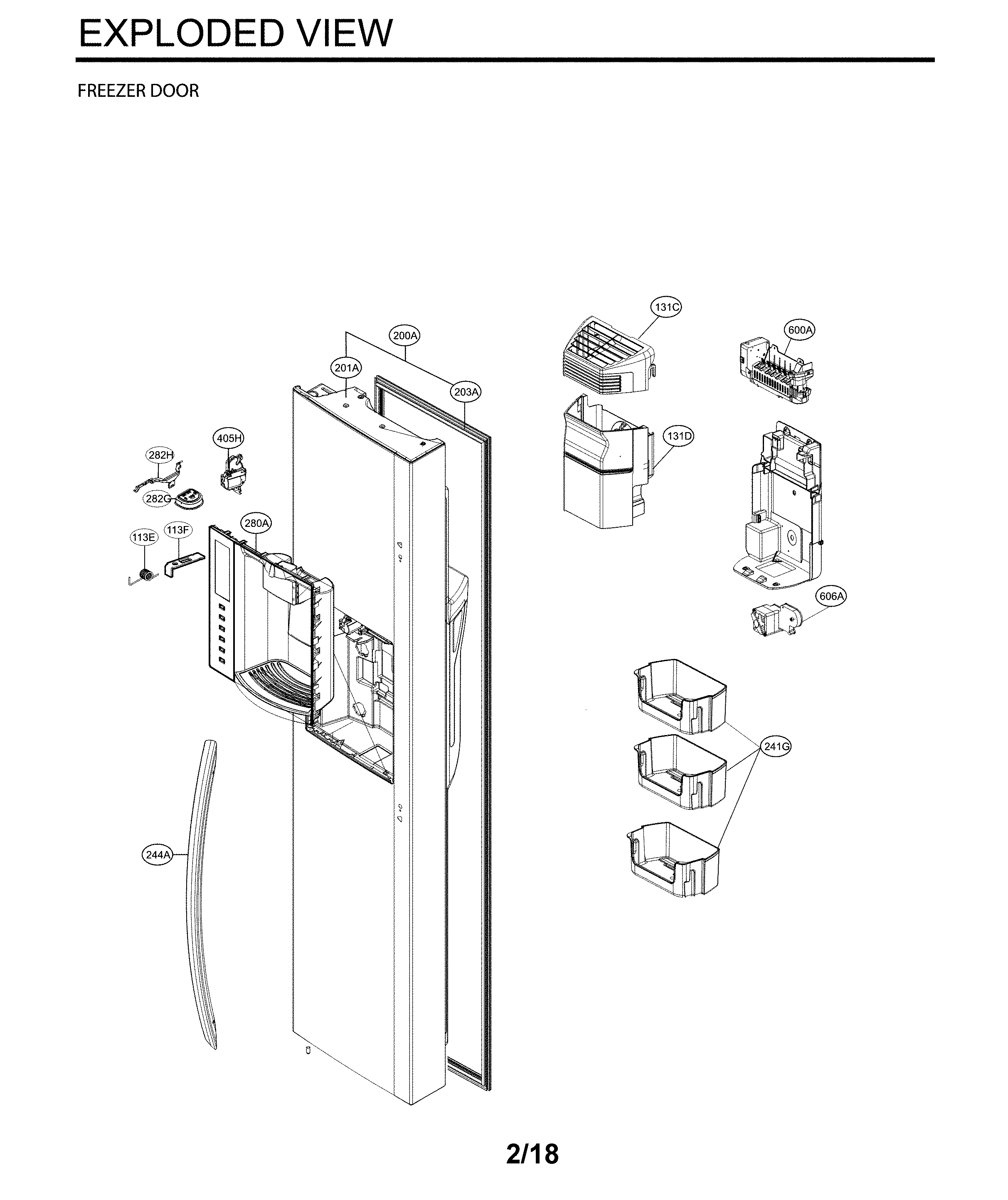 LG LSXS26396S/00 freezer door parts diagram
