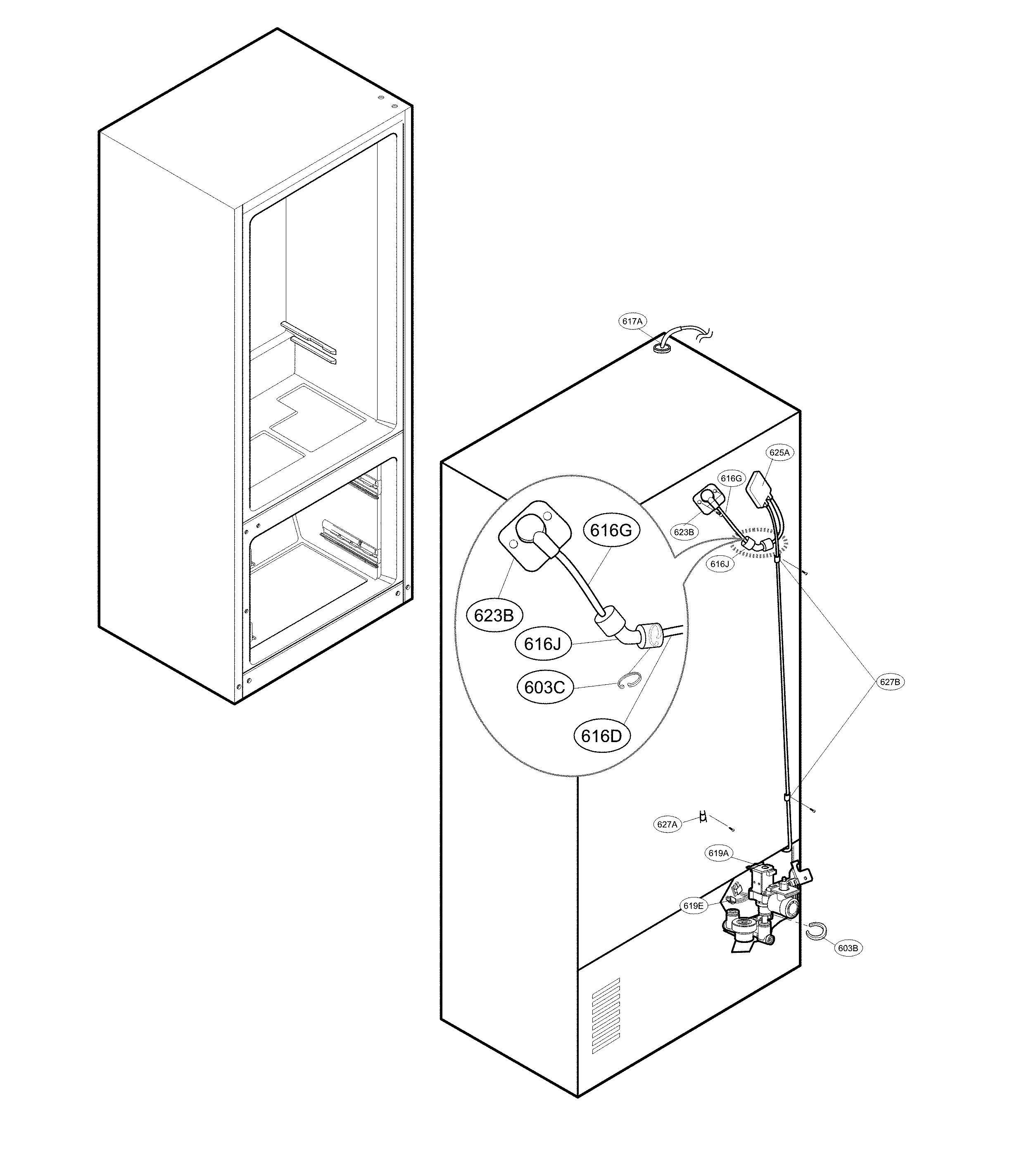 LG LFX28978ST/04 valve and water parts diagram