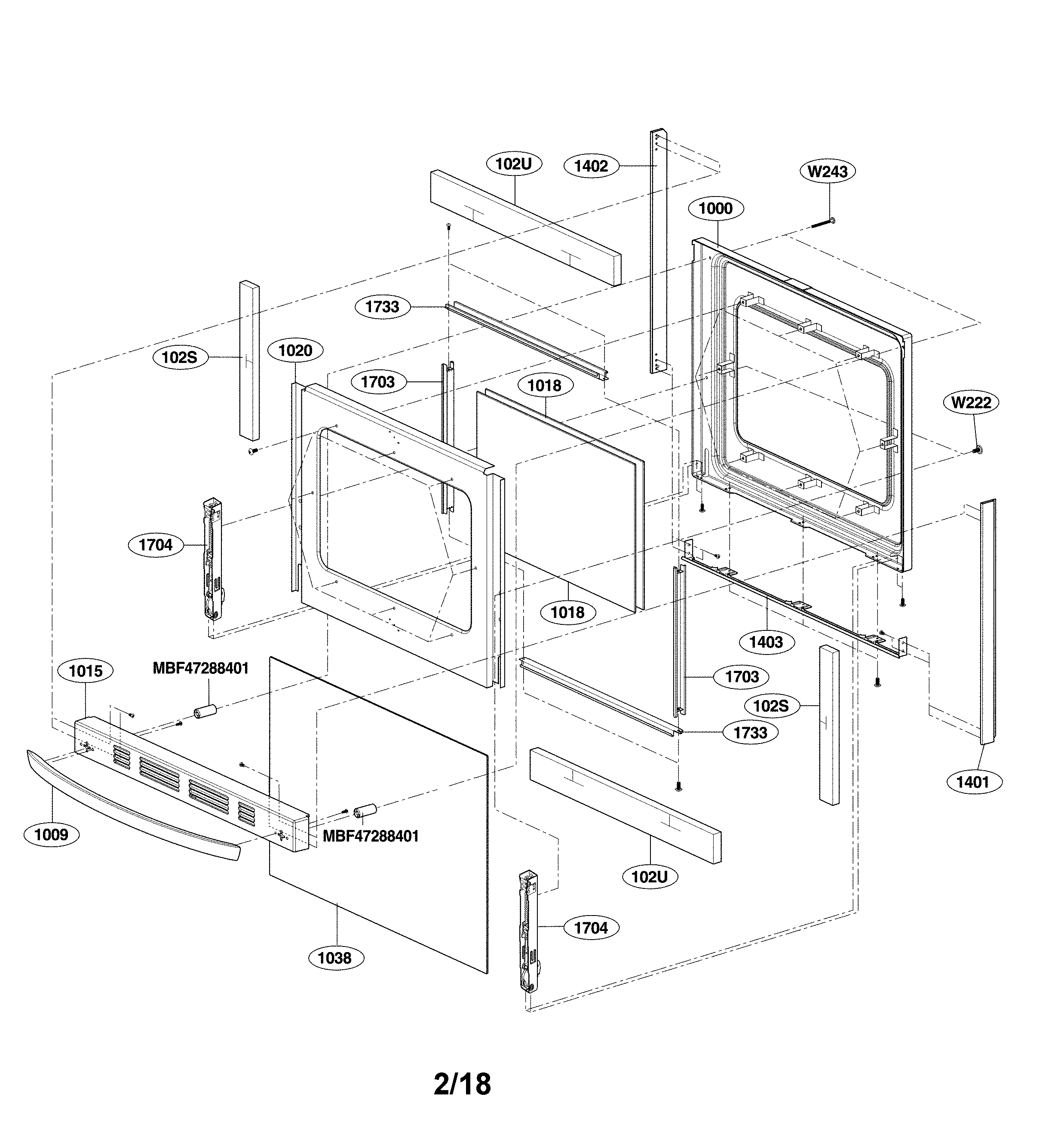 LG LRG3093SW/01 door parts diagram