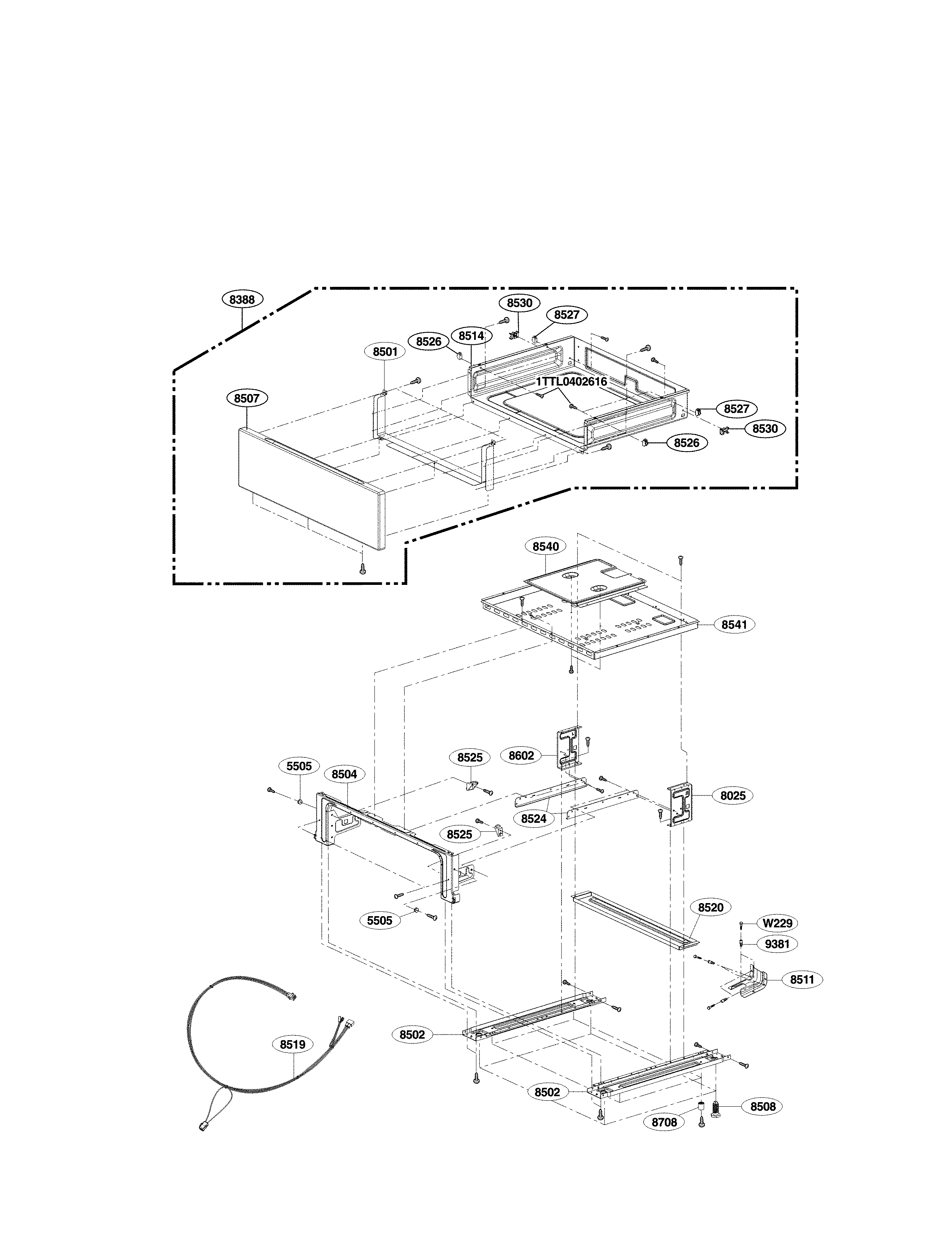 LG LRG3093SW/01 drawer parts diagram